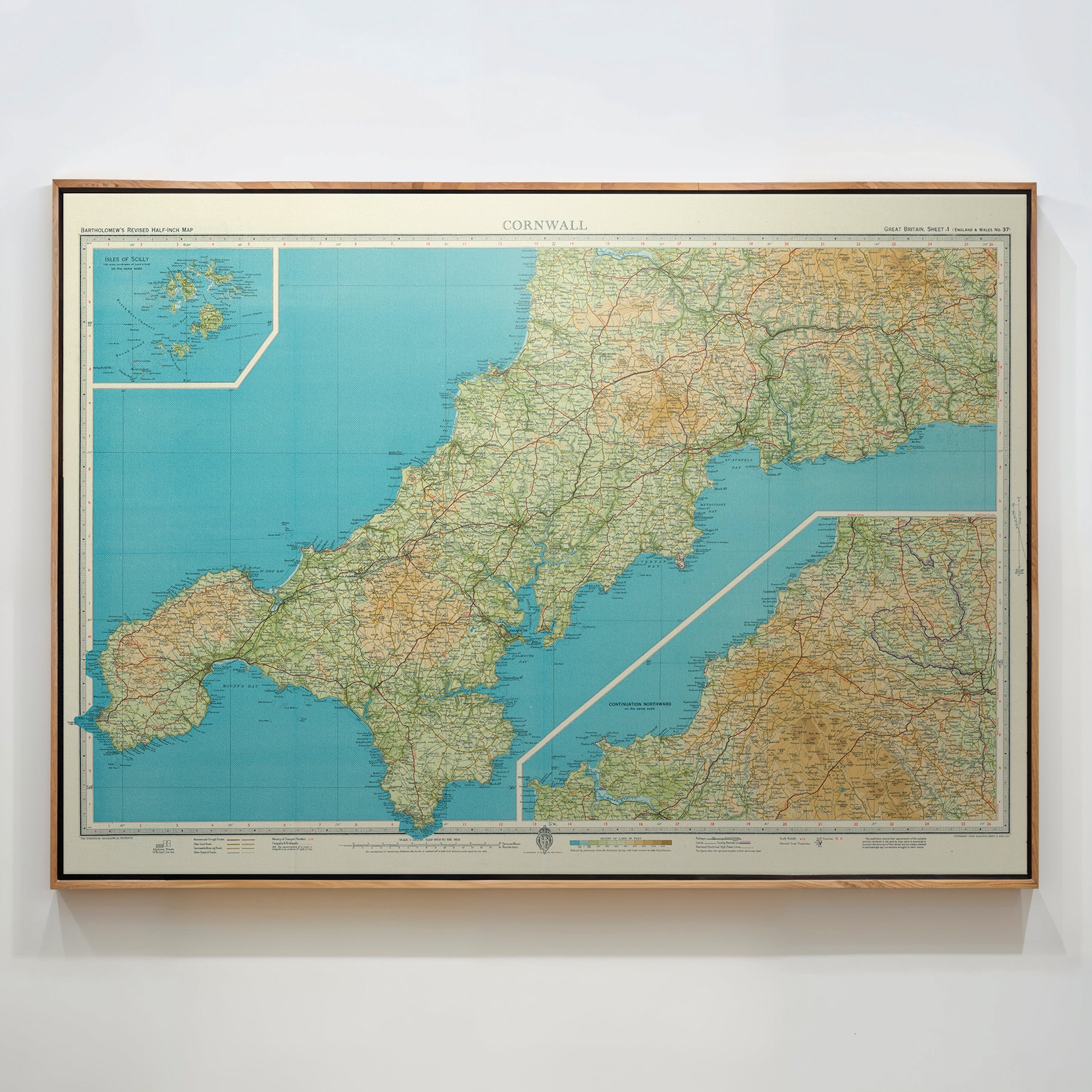 Cornwall Pop Art Map Print (landscape)