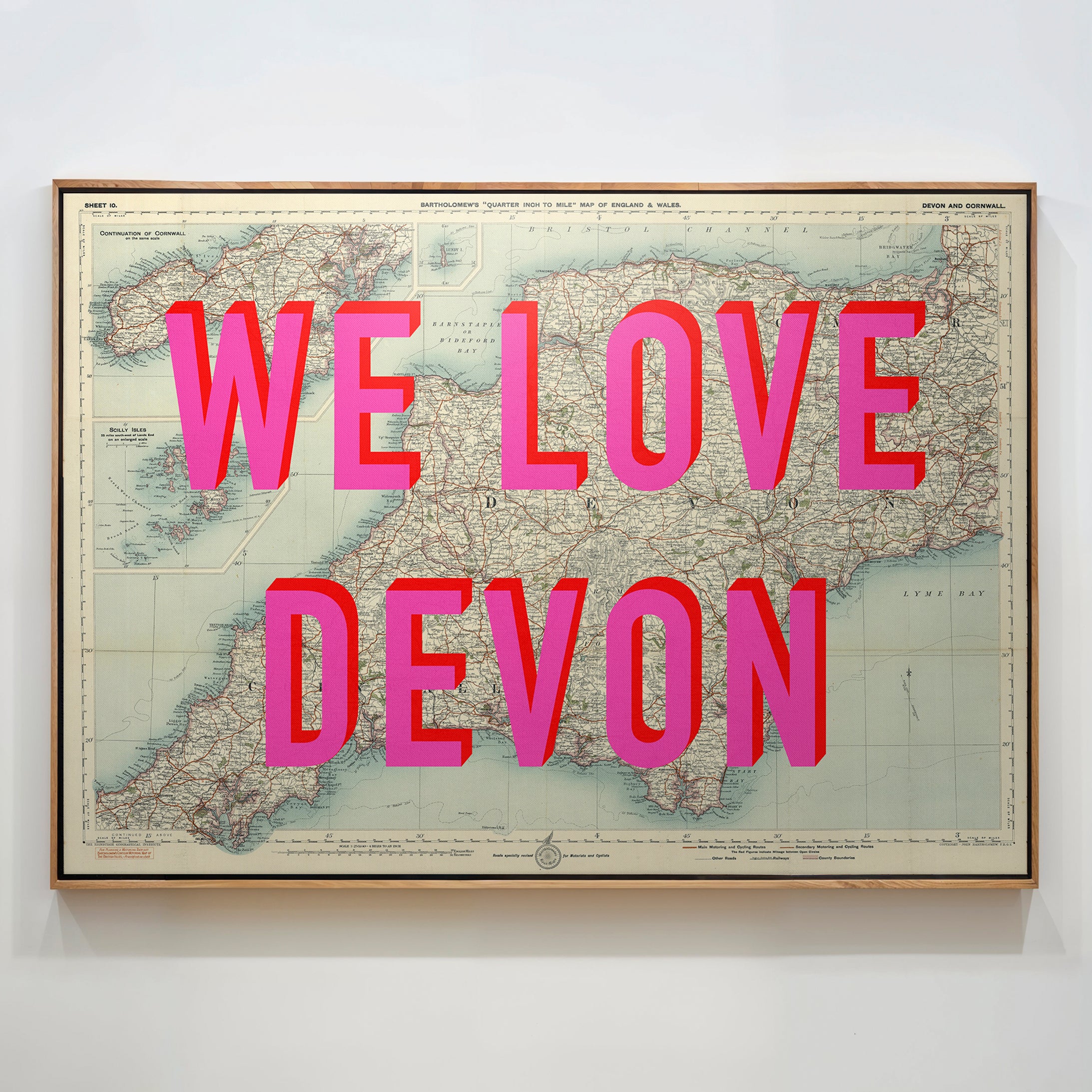 Devon Pop Art Map Print (landscape)