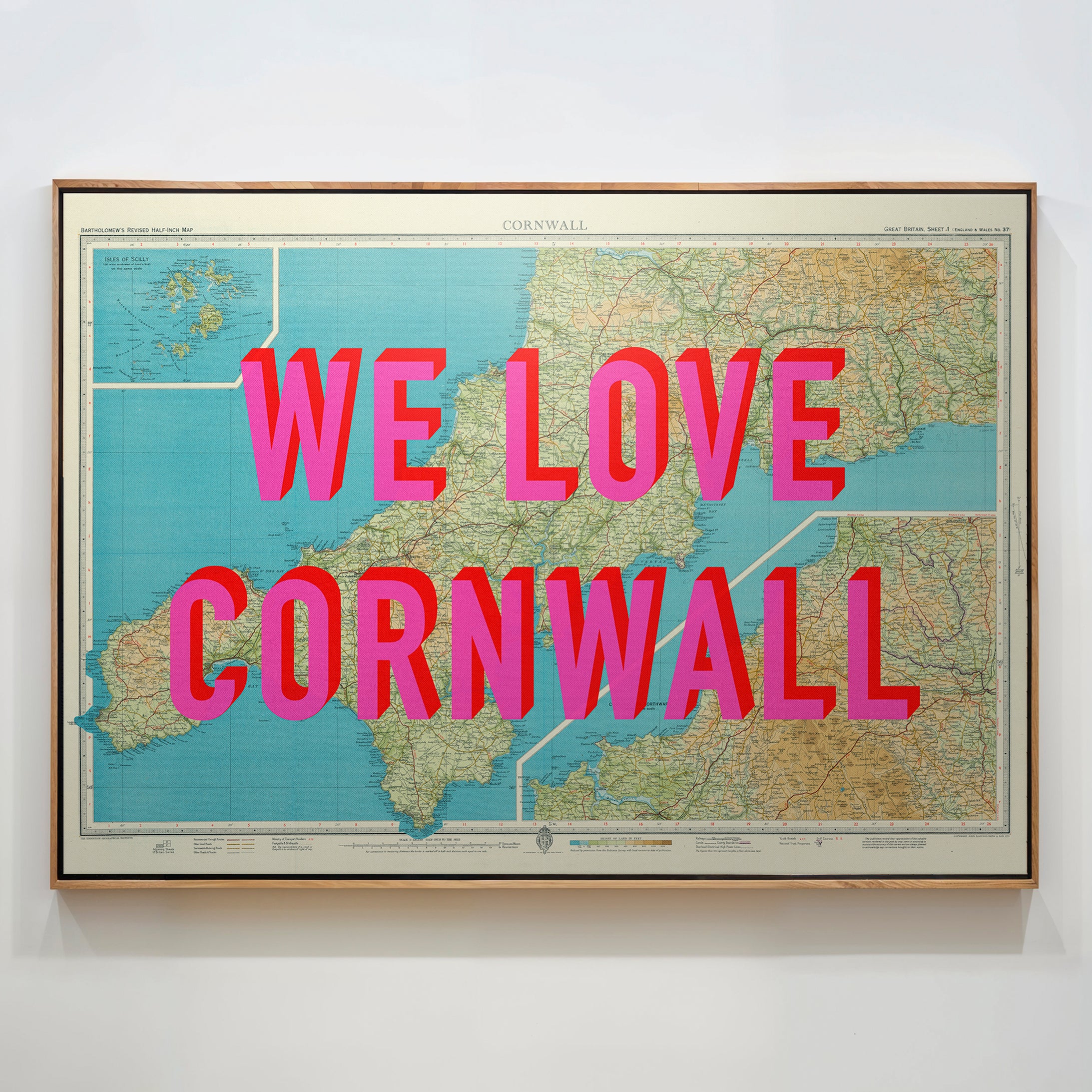 Cornwall Pop Art Map Print (landscape)