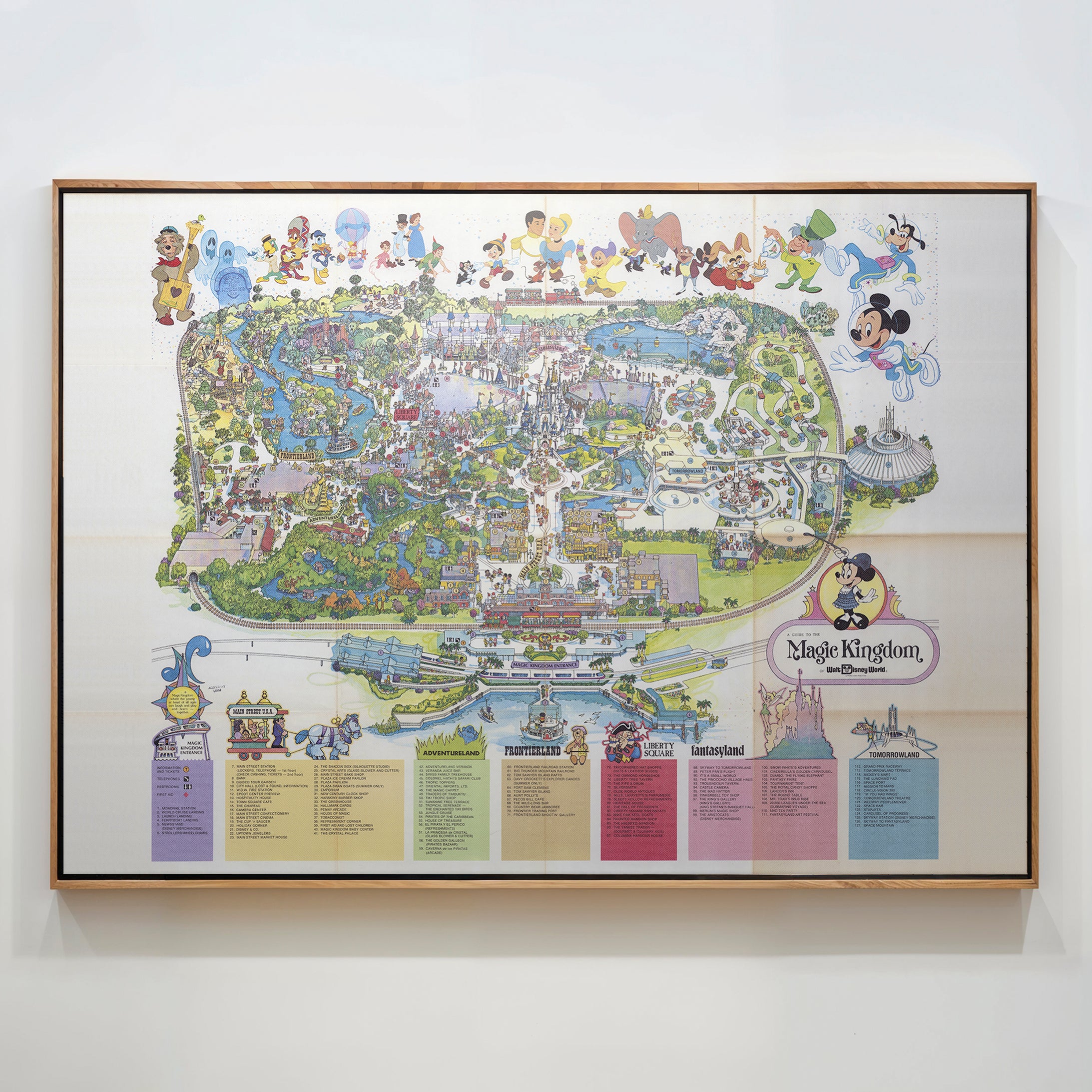 Disney World Florida Theme Park Pop Art Map Print (landscape)