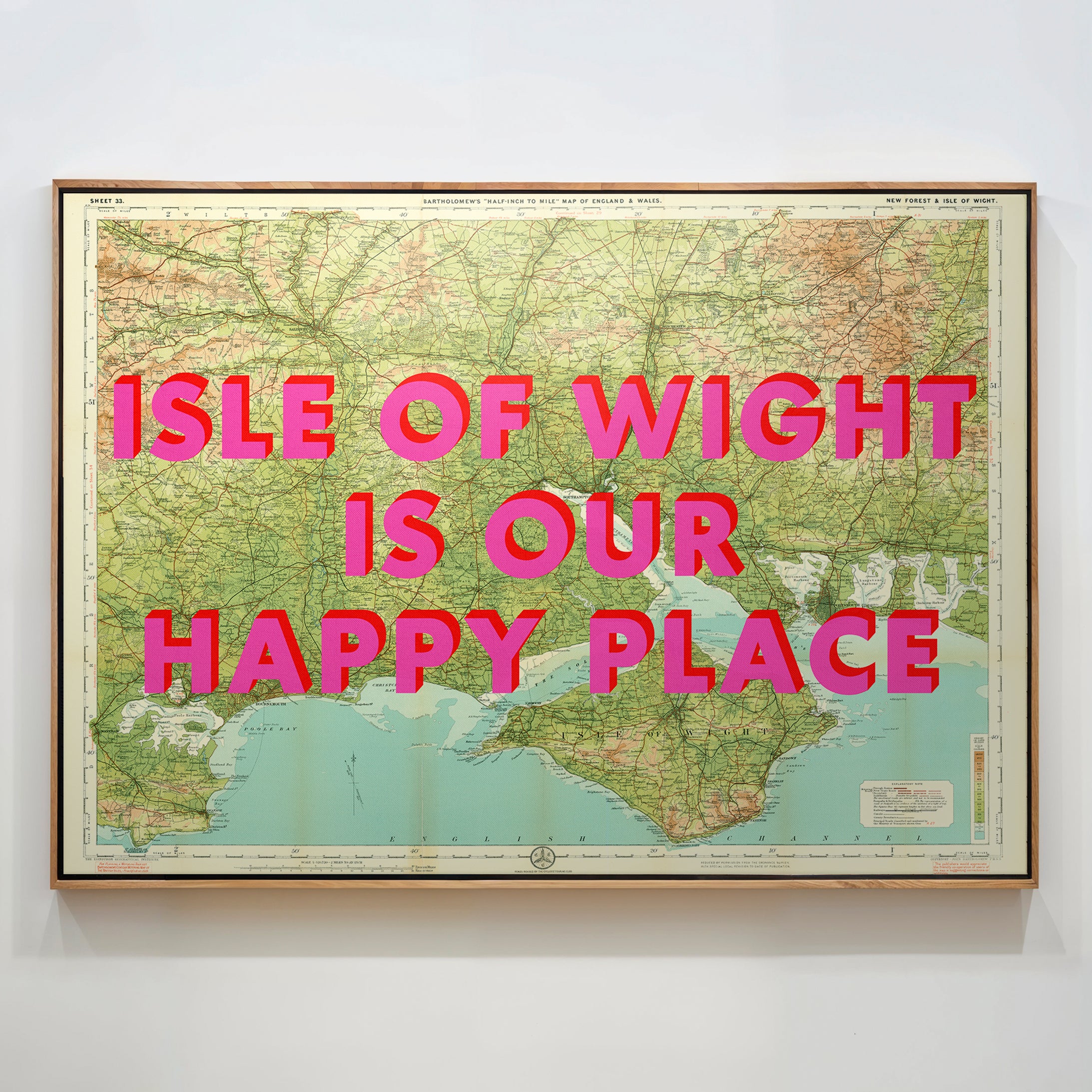 Isle Of Wight Pop Art Map Print (landscape)