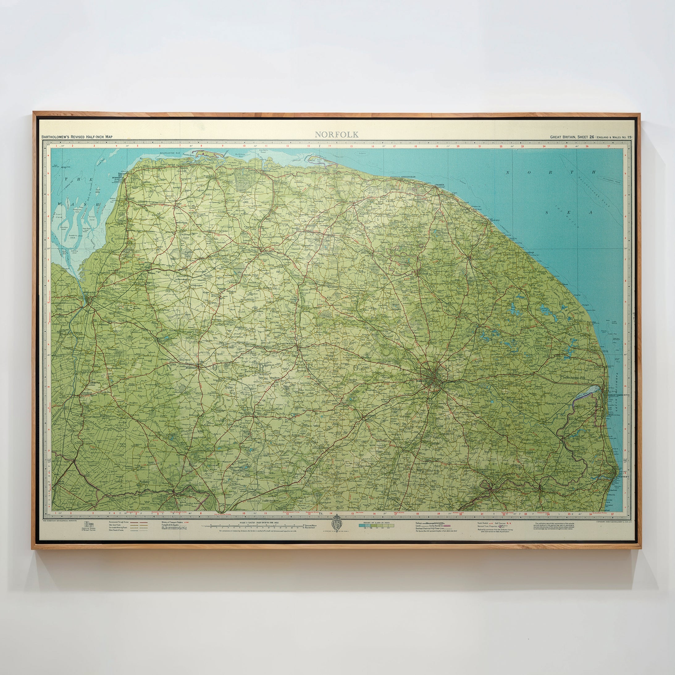 Norfolk Pop Art Map Print (landscape)