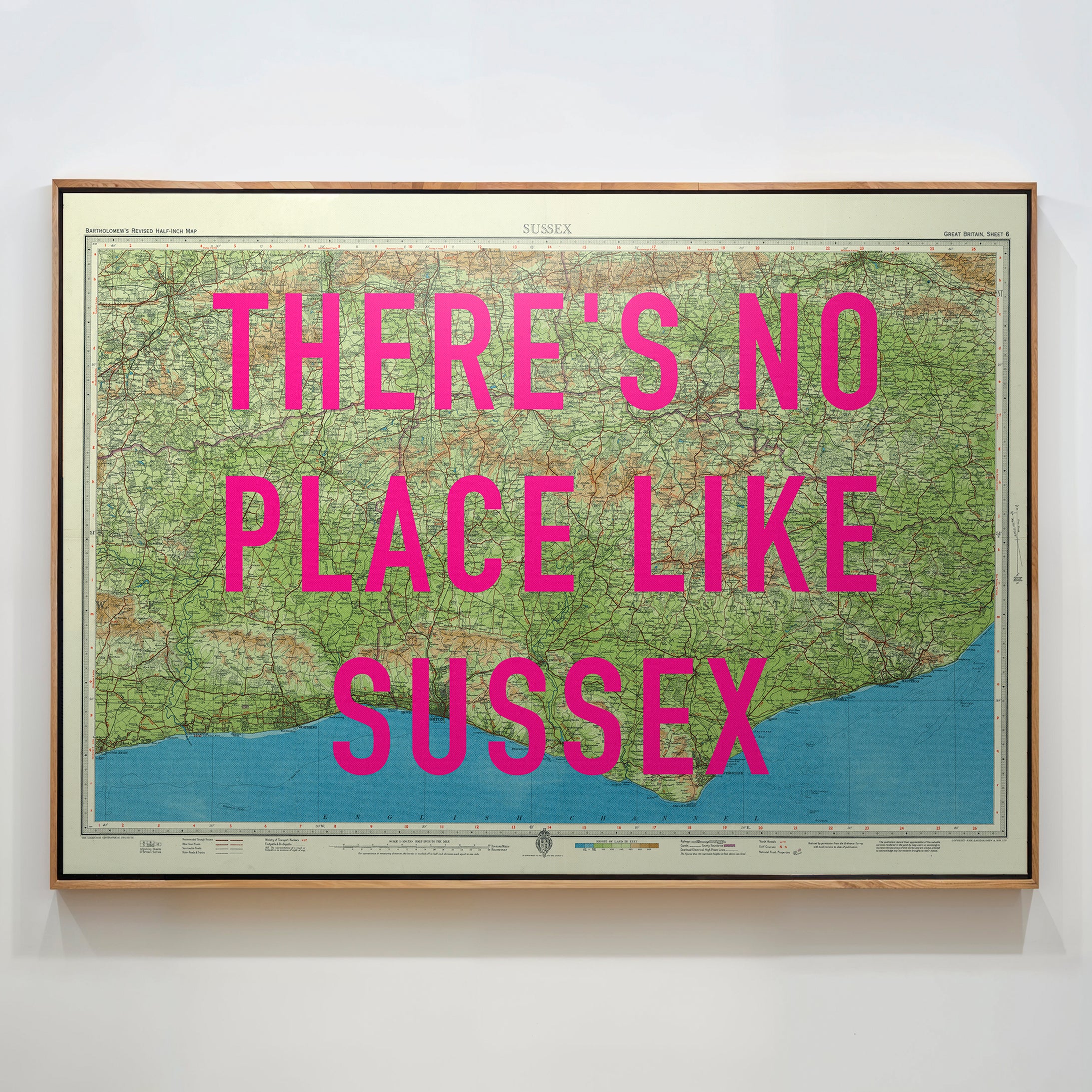 Sussex Pop Art Map Print (landscape)
