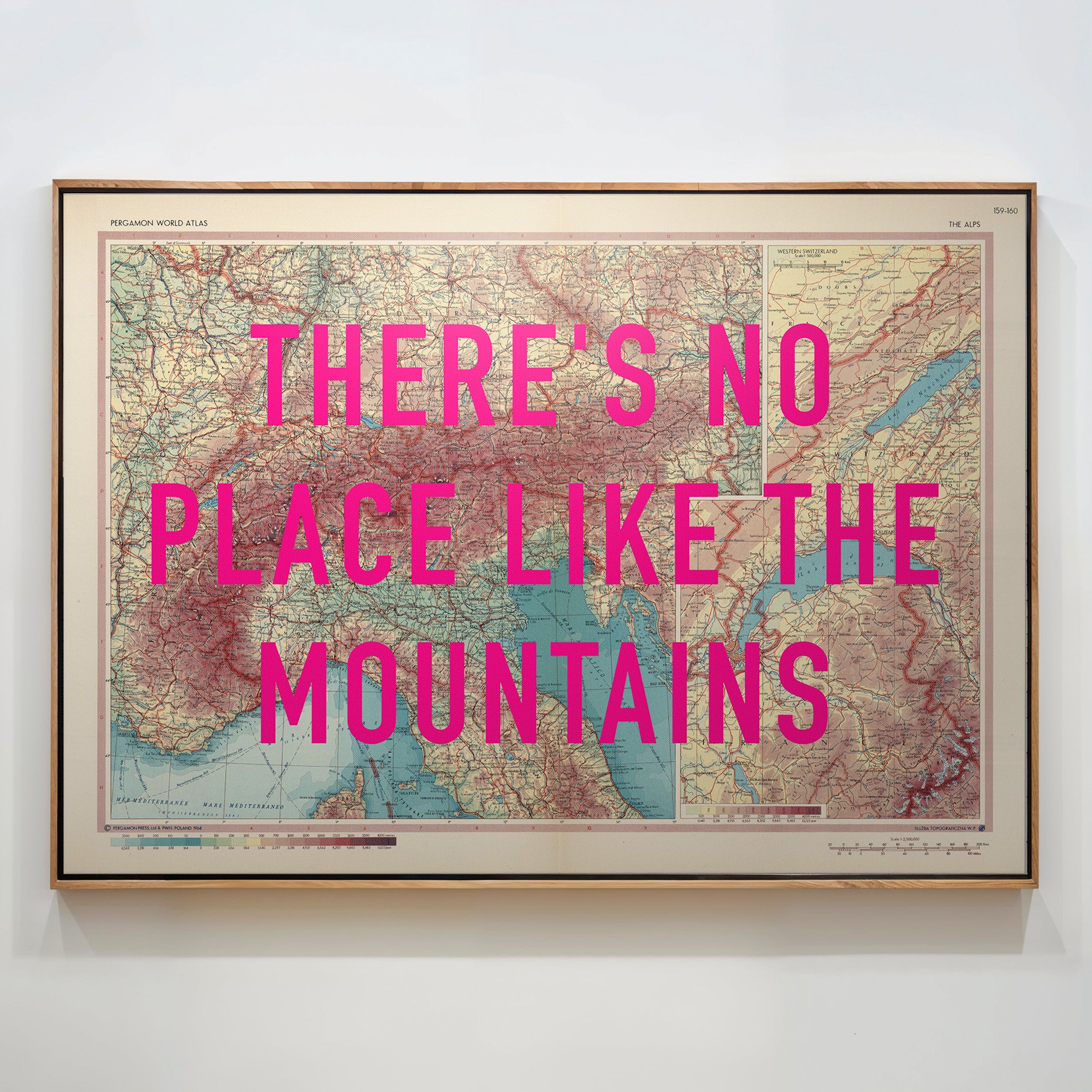 The Alps Pop Art Map Print (landscape)
