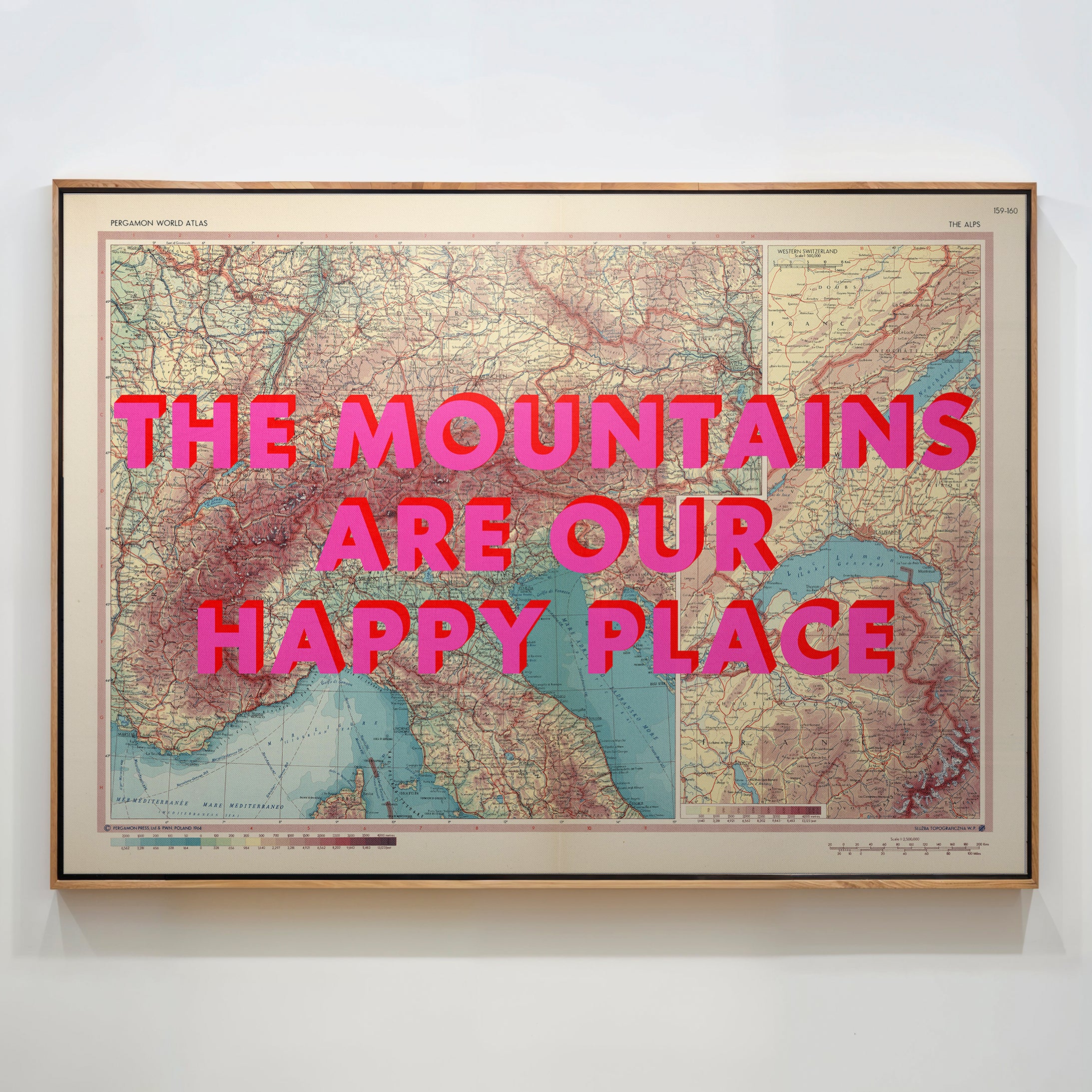 The Alps Pop Art Map Print (landscape)