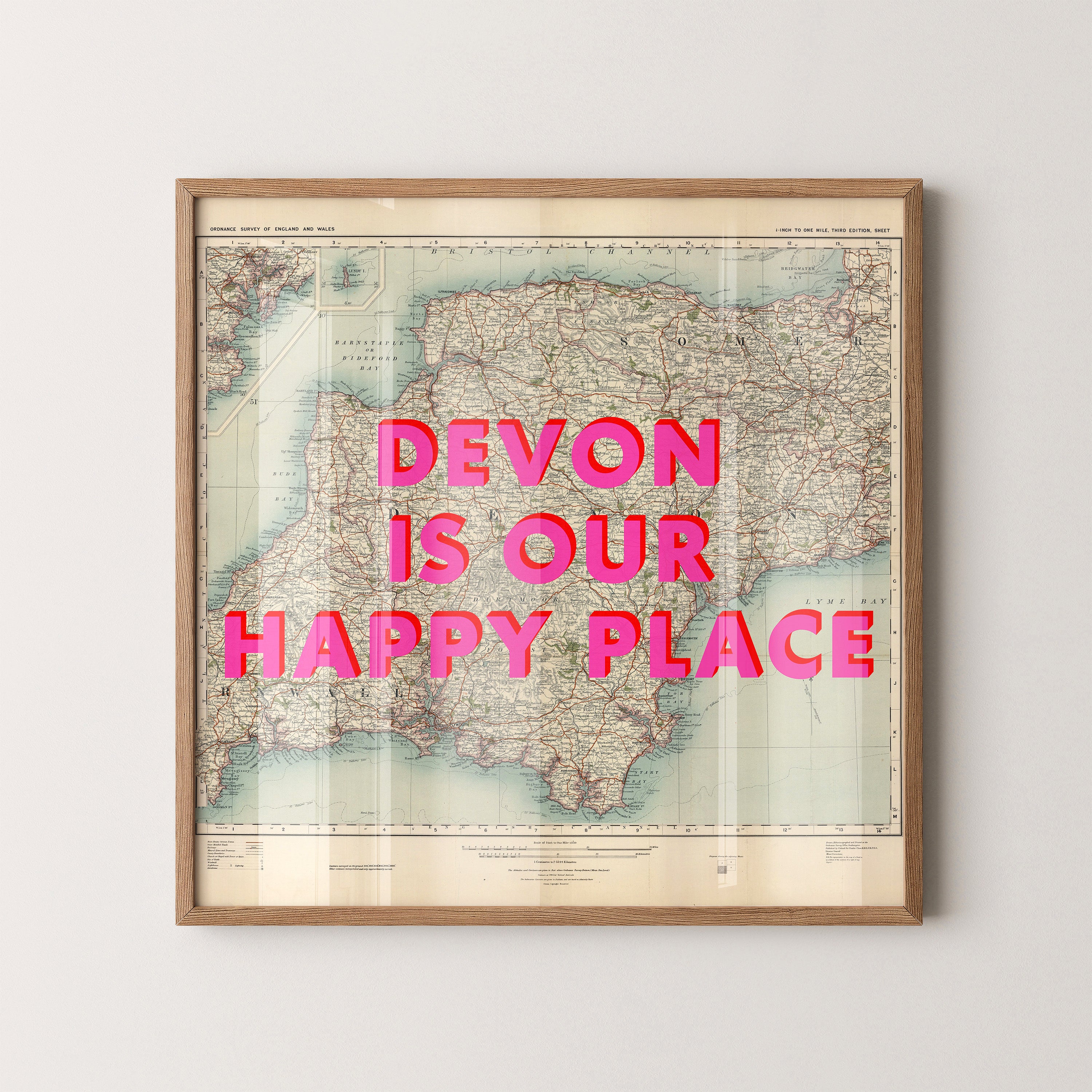 Devon Pop Art Map Print (square)