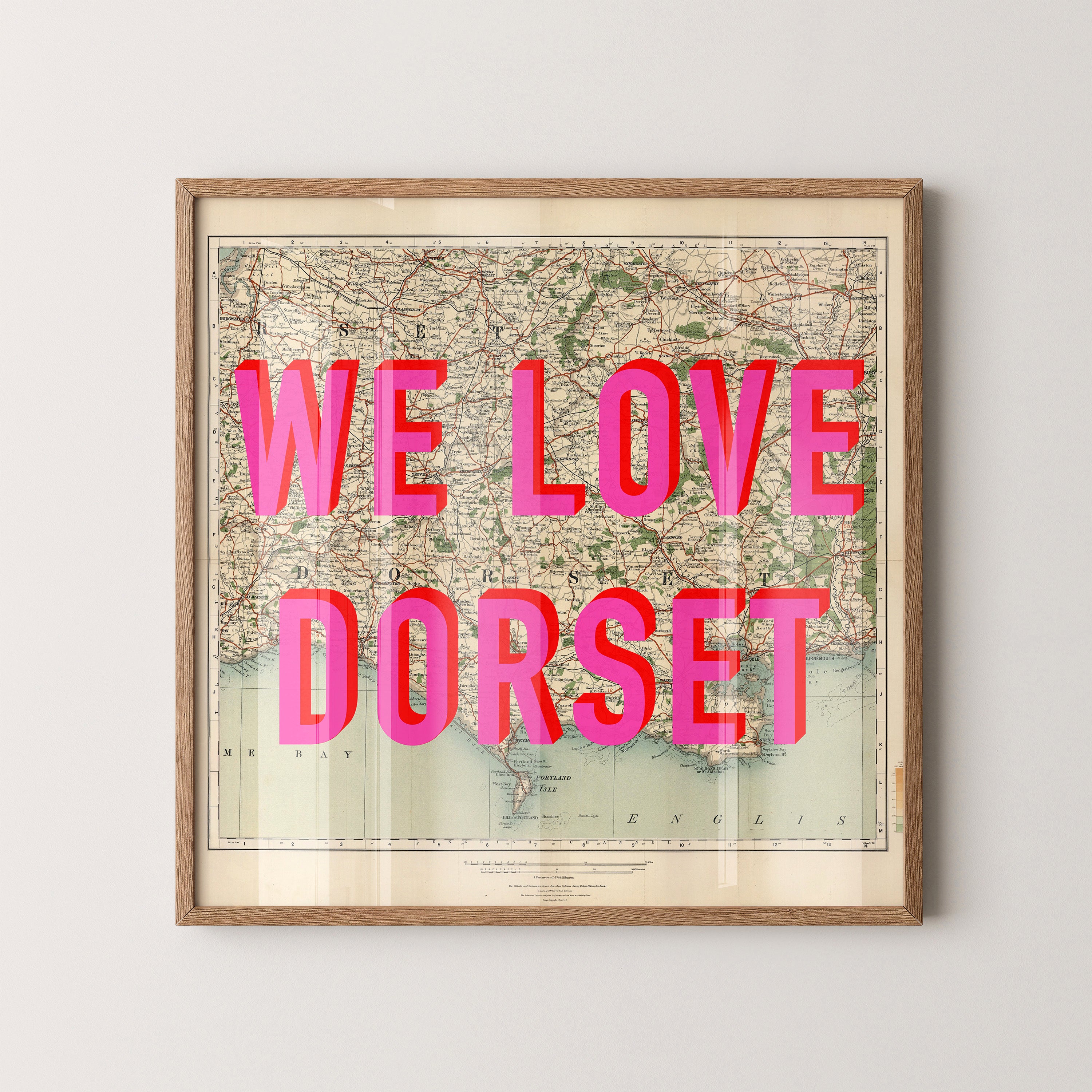 Dorset Pop Art Map Print (square)