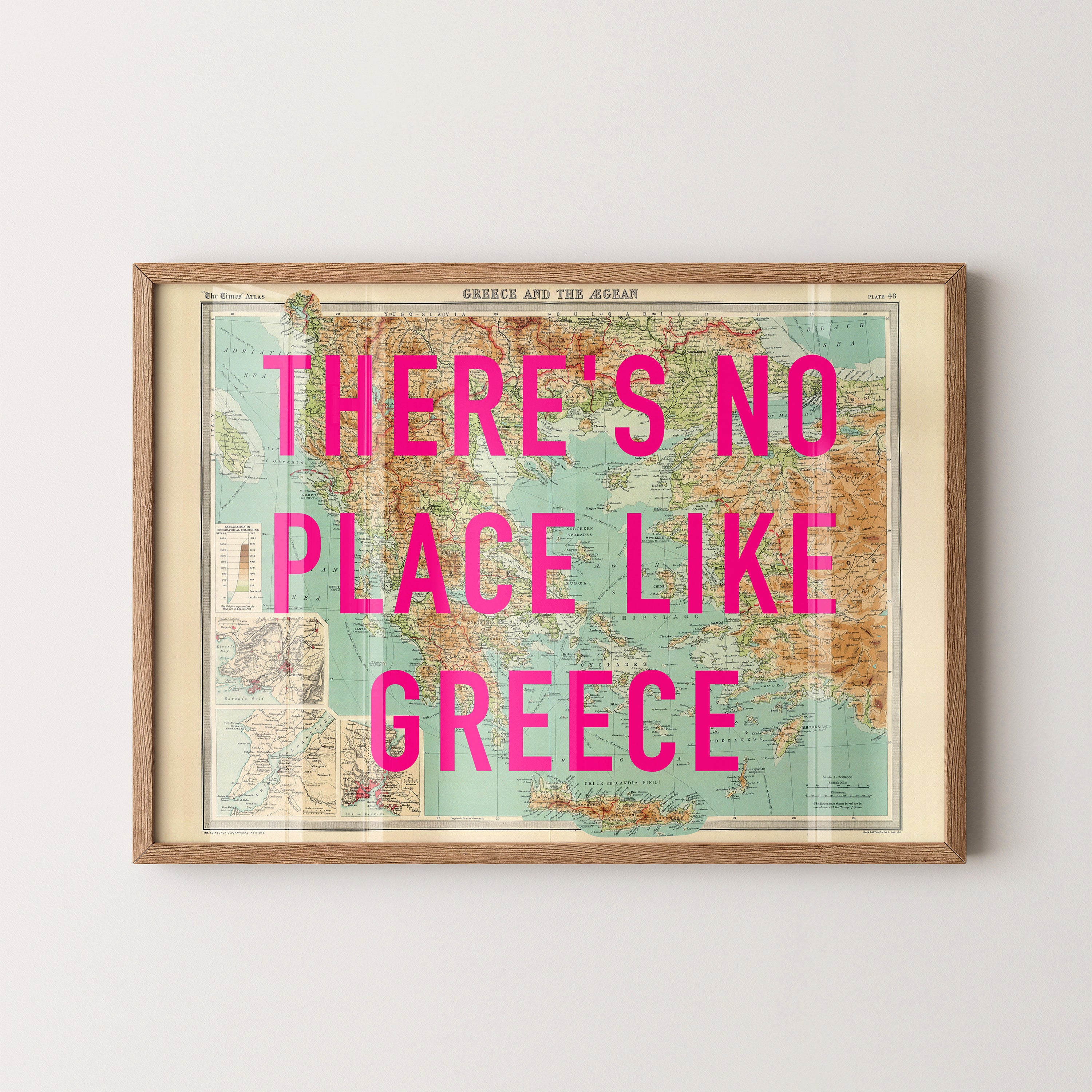 Greece Pop Art Map Print (landscape)