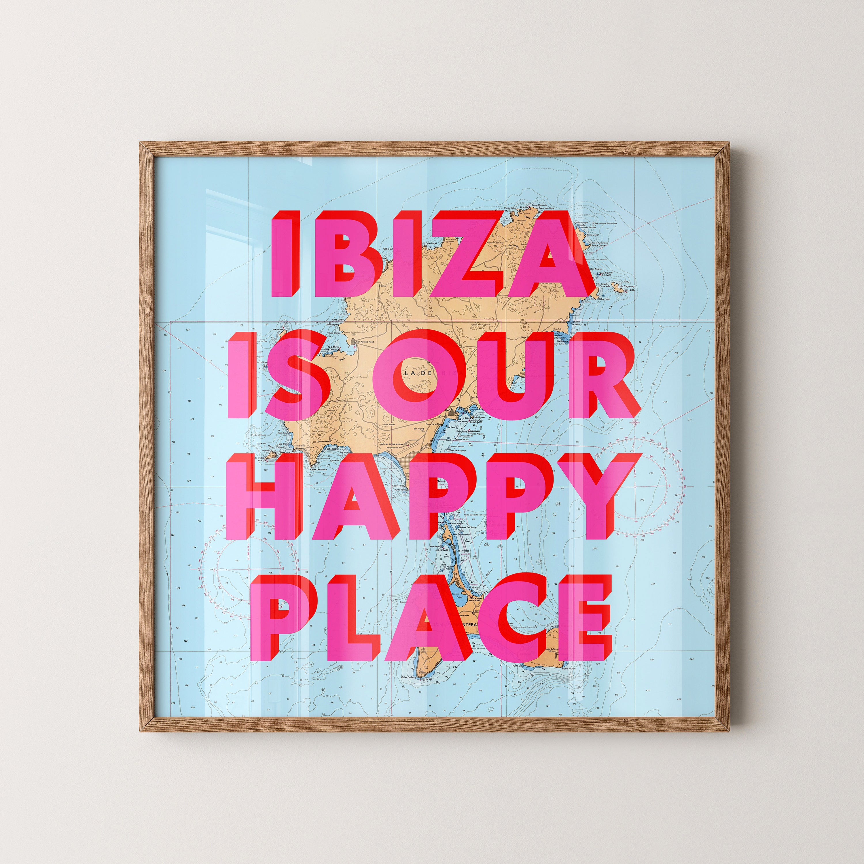Ibiza Pop Art Map Print (square)