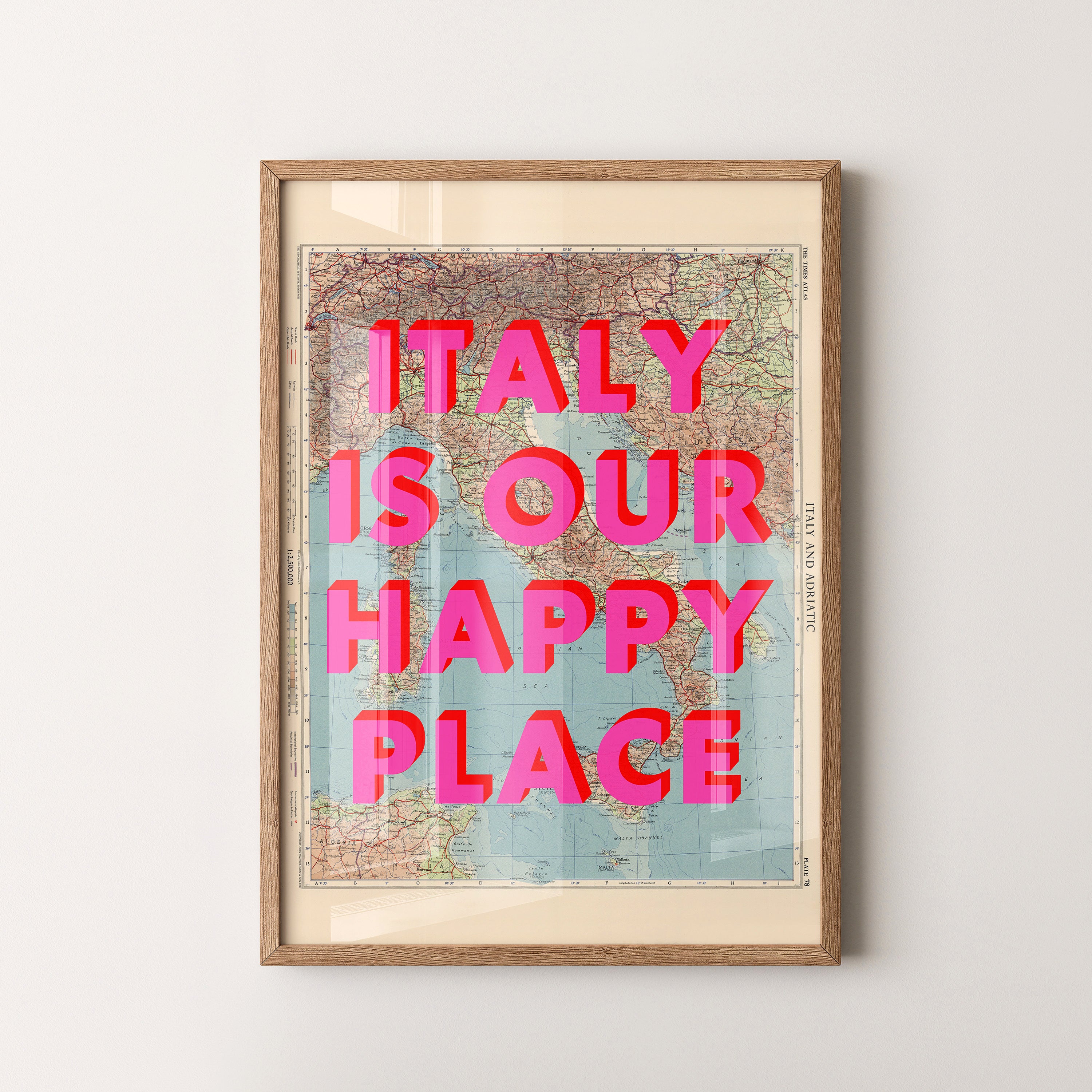 Italy Pop Art Map Print (portrait)