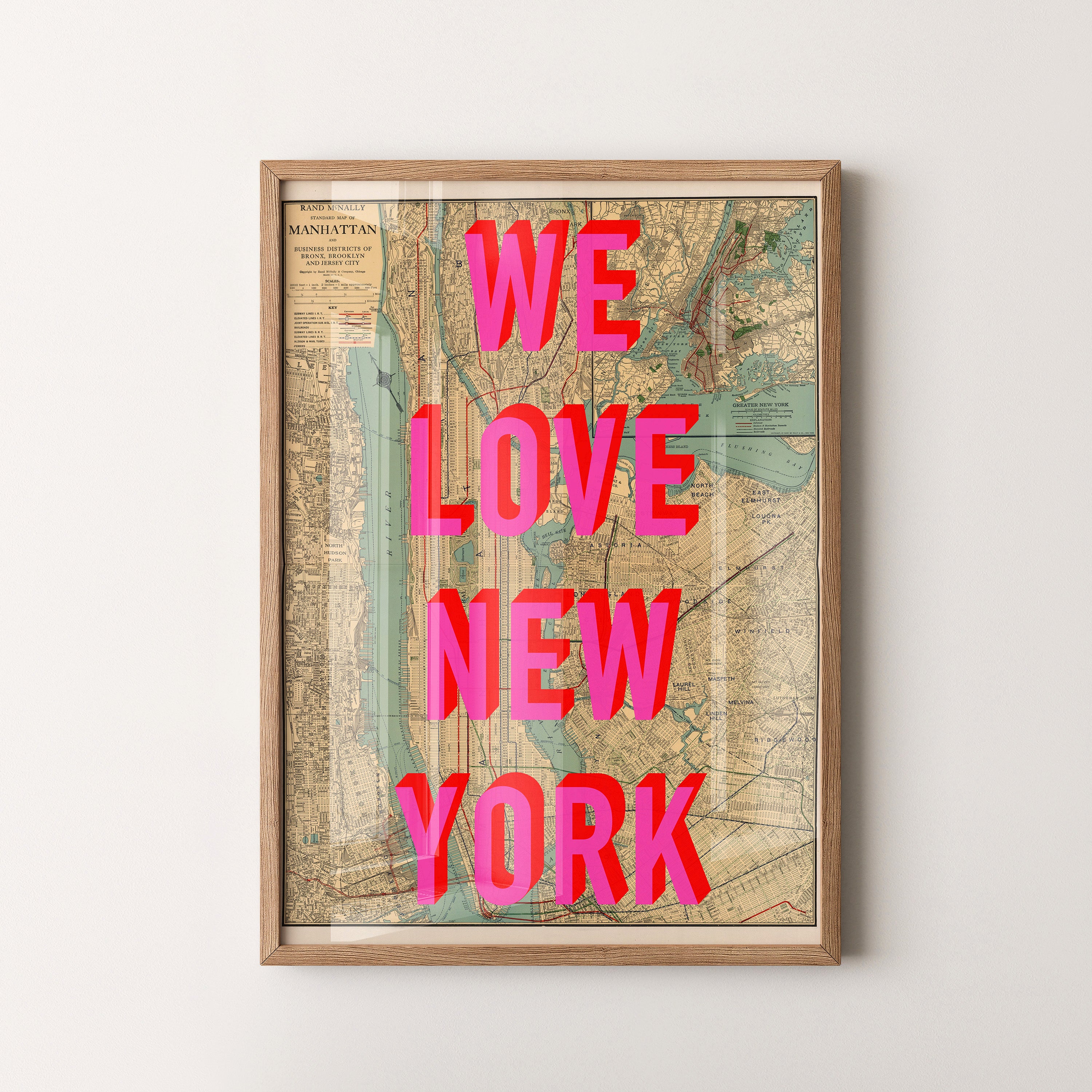 Manhattan New York Pop Art Map Print (portrait)