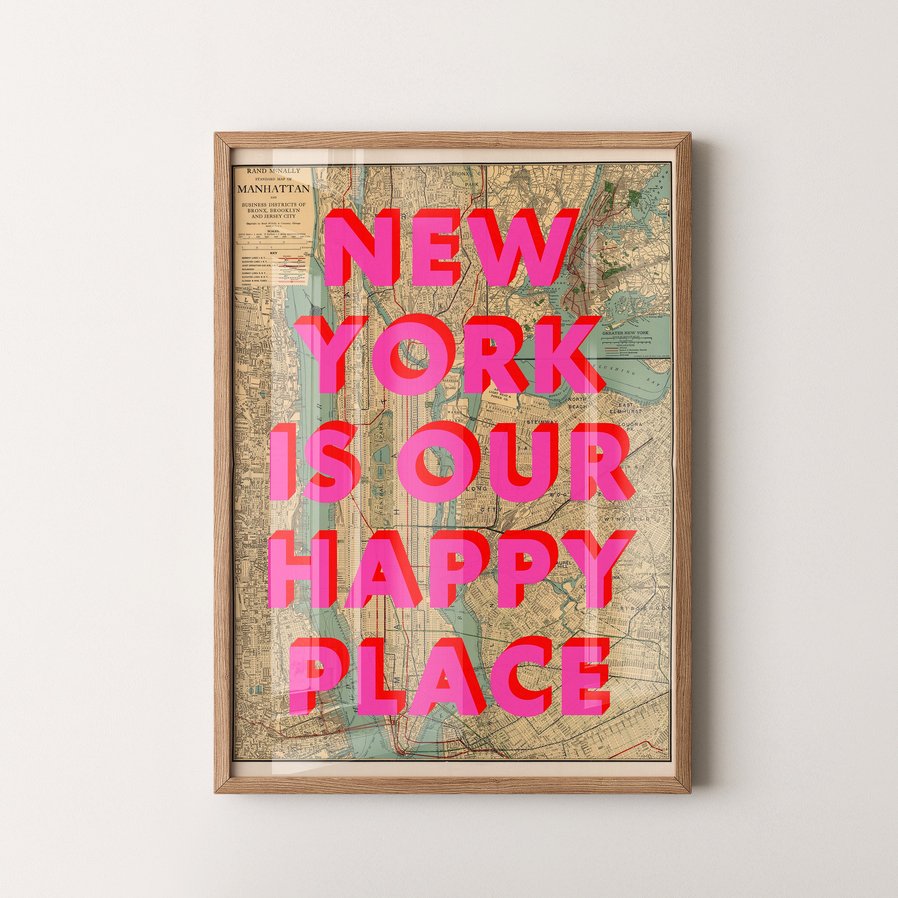 Manhattan New York Pop Art Map Print (portrait)