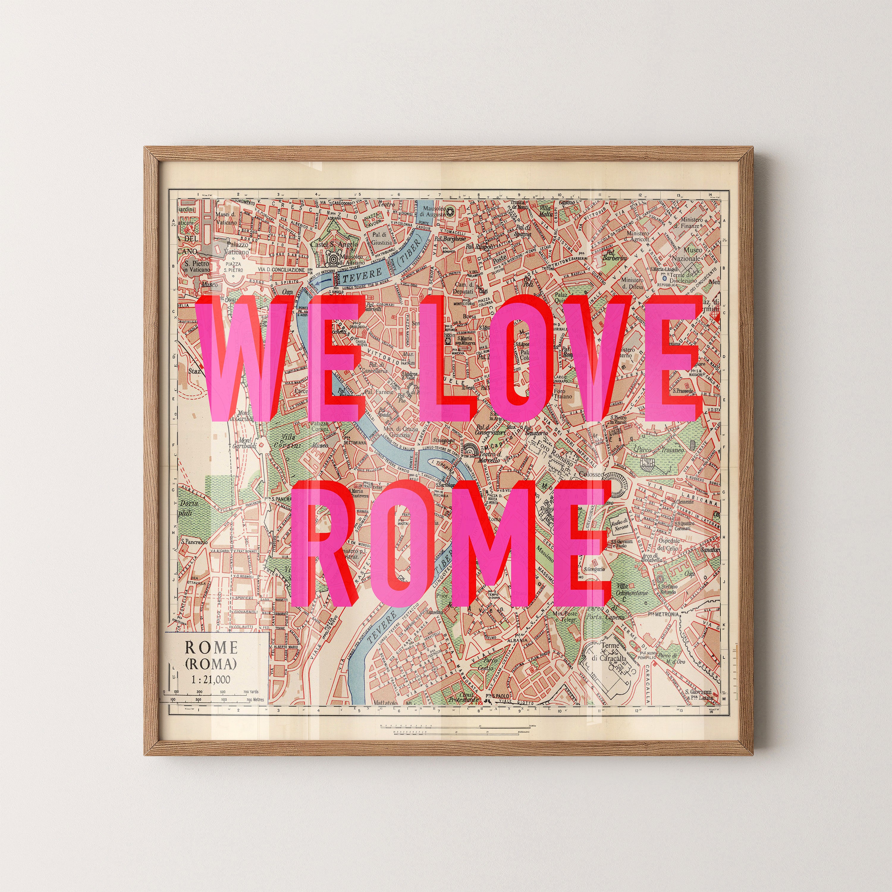 Rome Pop Art Map Print (square)