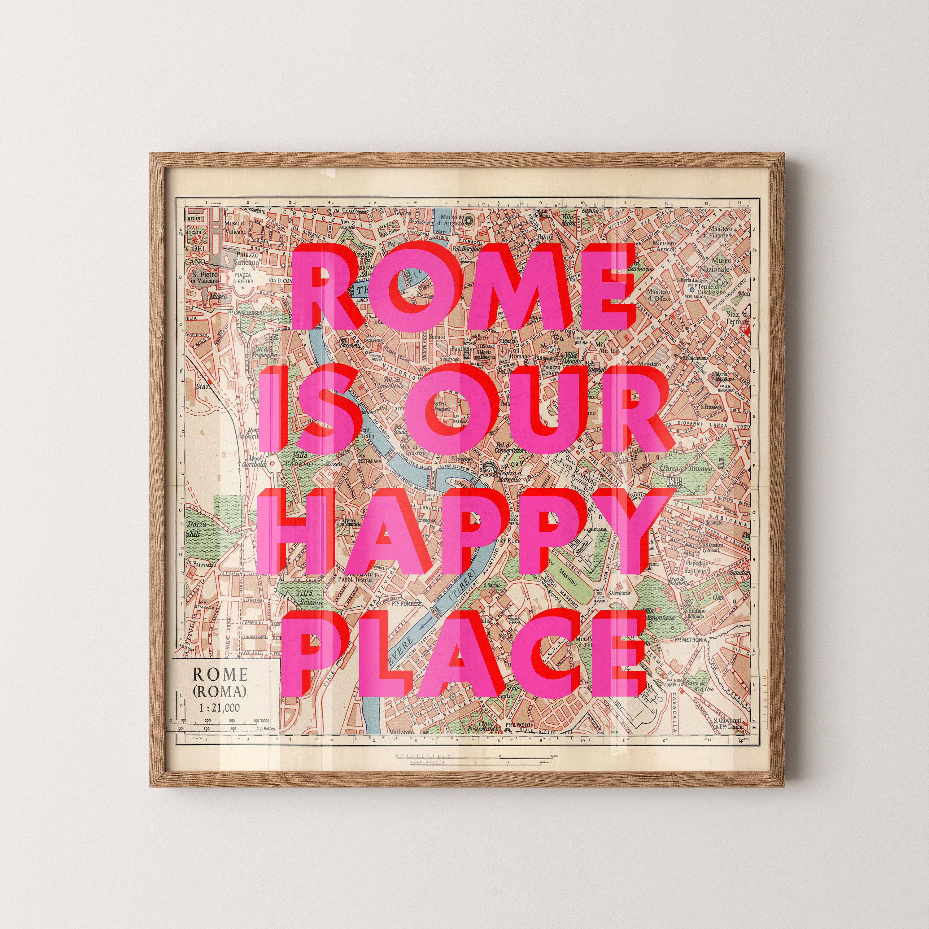 Rome Pop Art Map Print (square)
