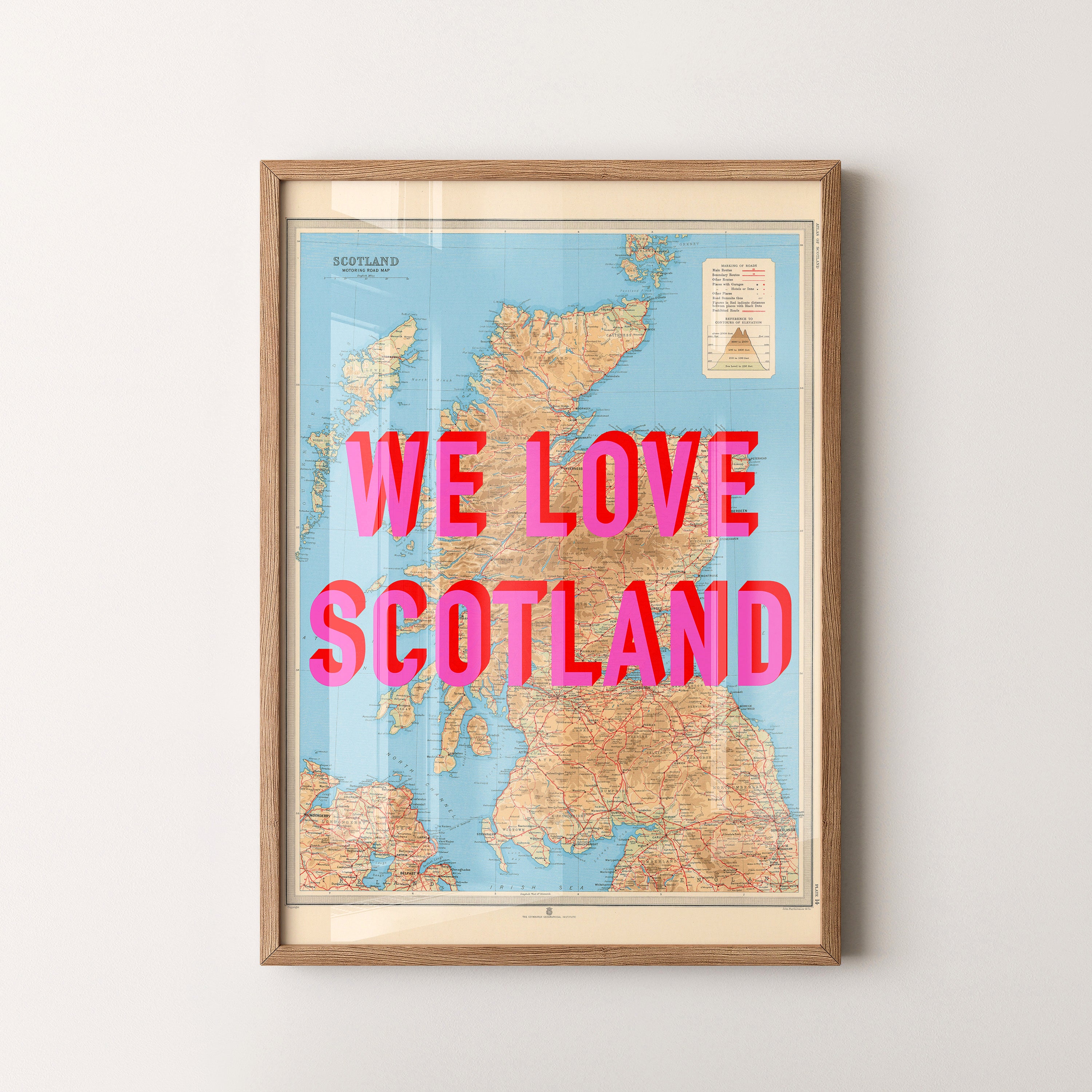 Scotland Pop Art Map Print (portrait)