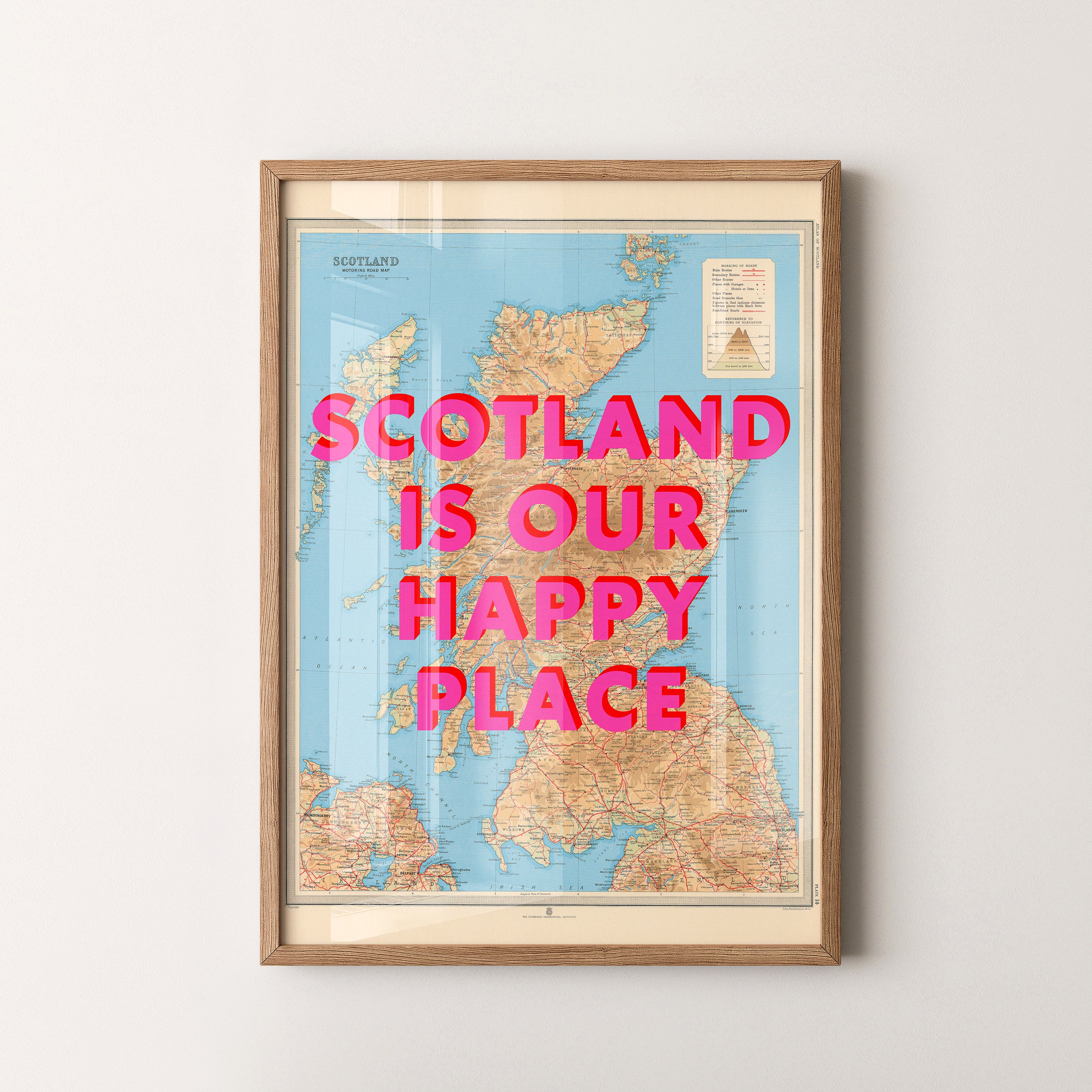 Scotland Pop Art Map Print (portrait)