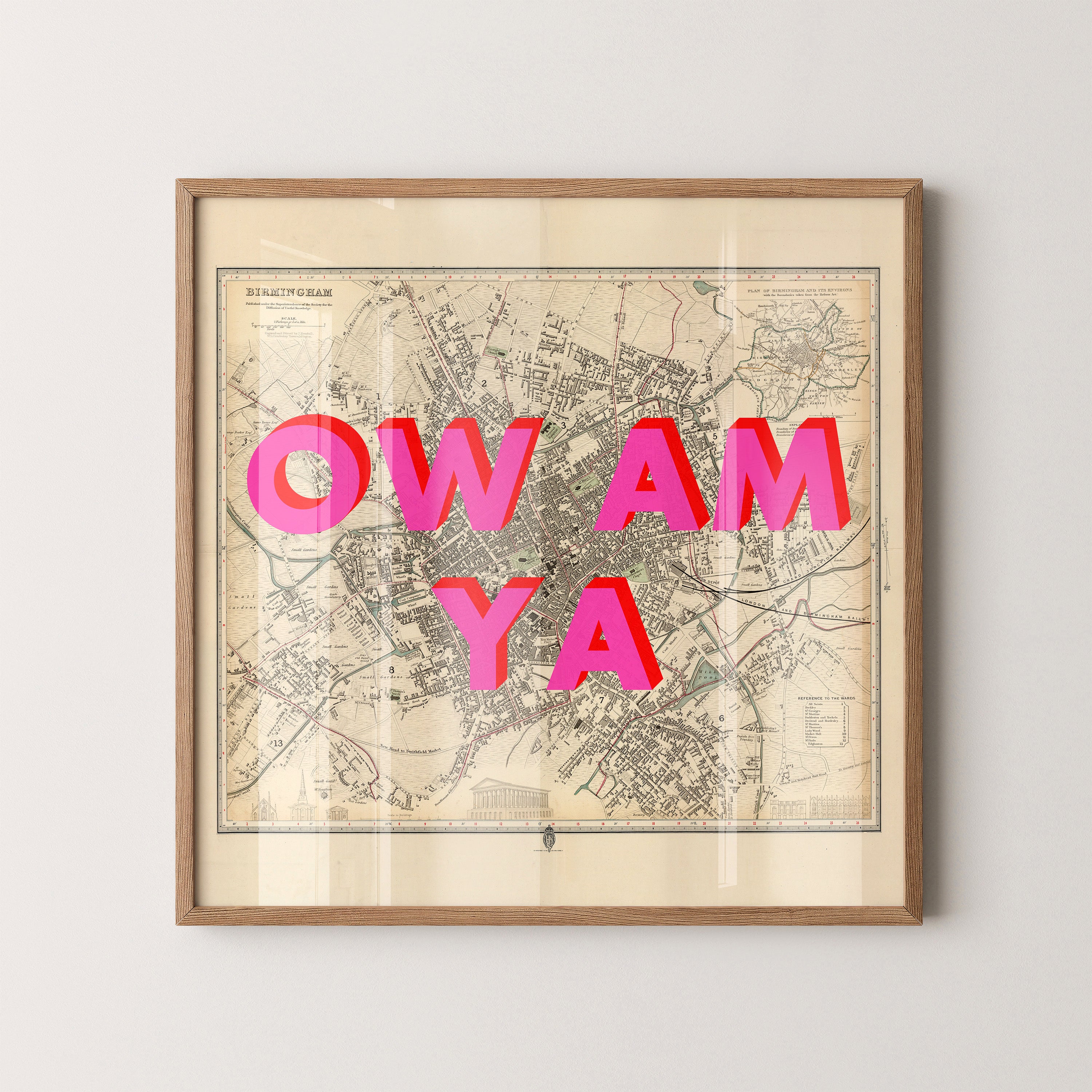 Birmingham Pop Art Map Print (square)