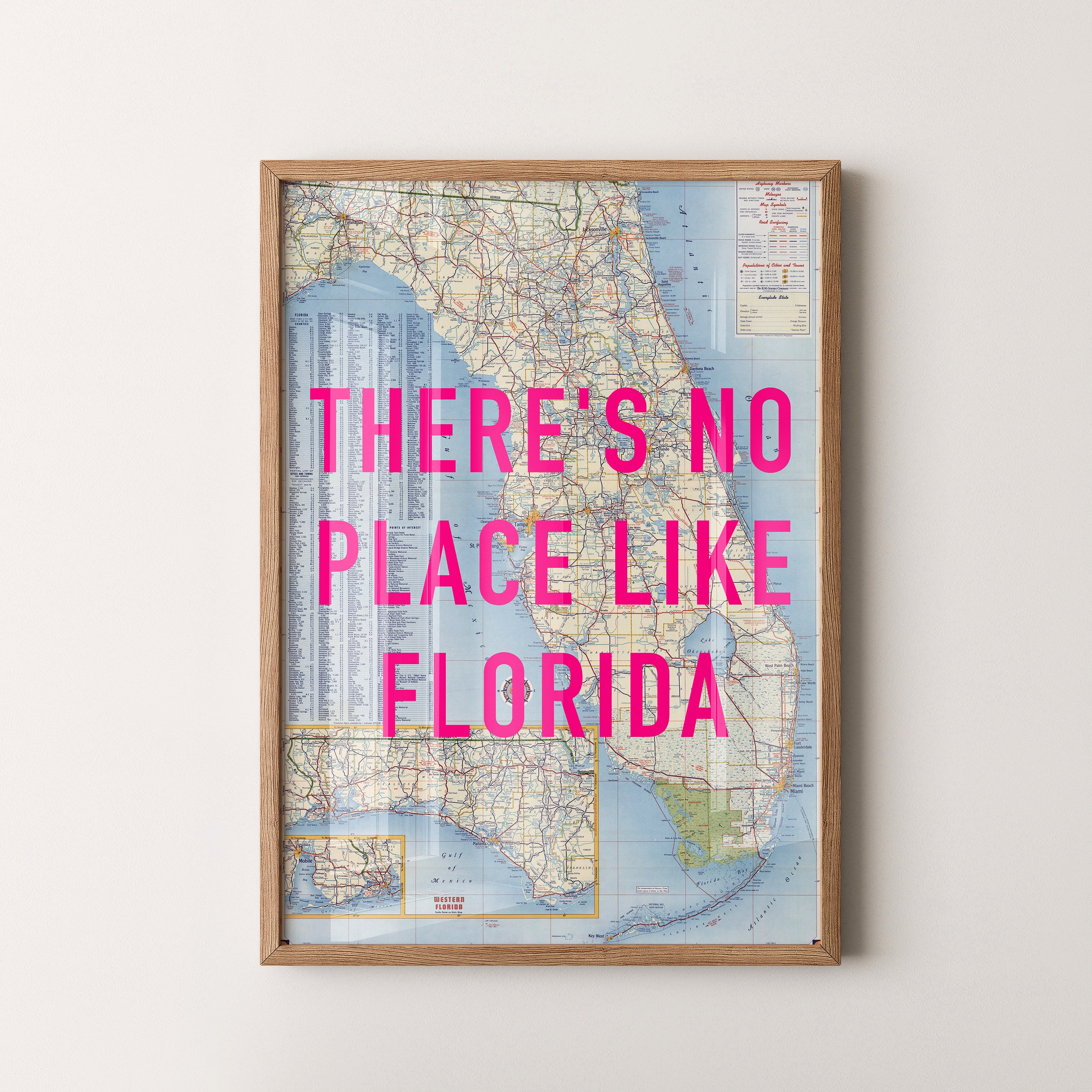 Florida Pop Art Map Print (portrait)