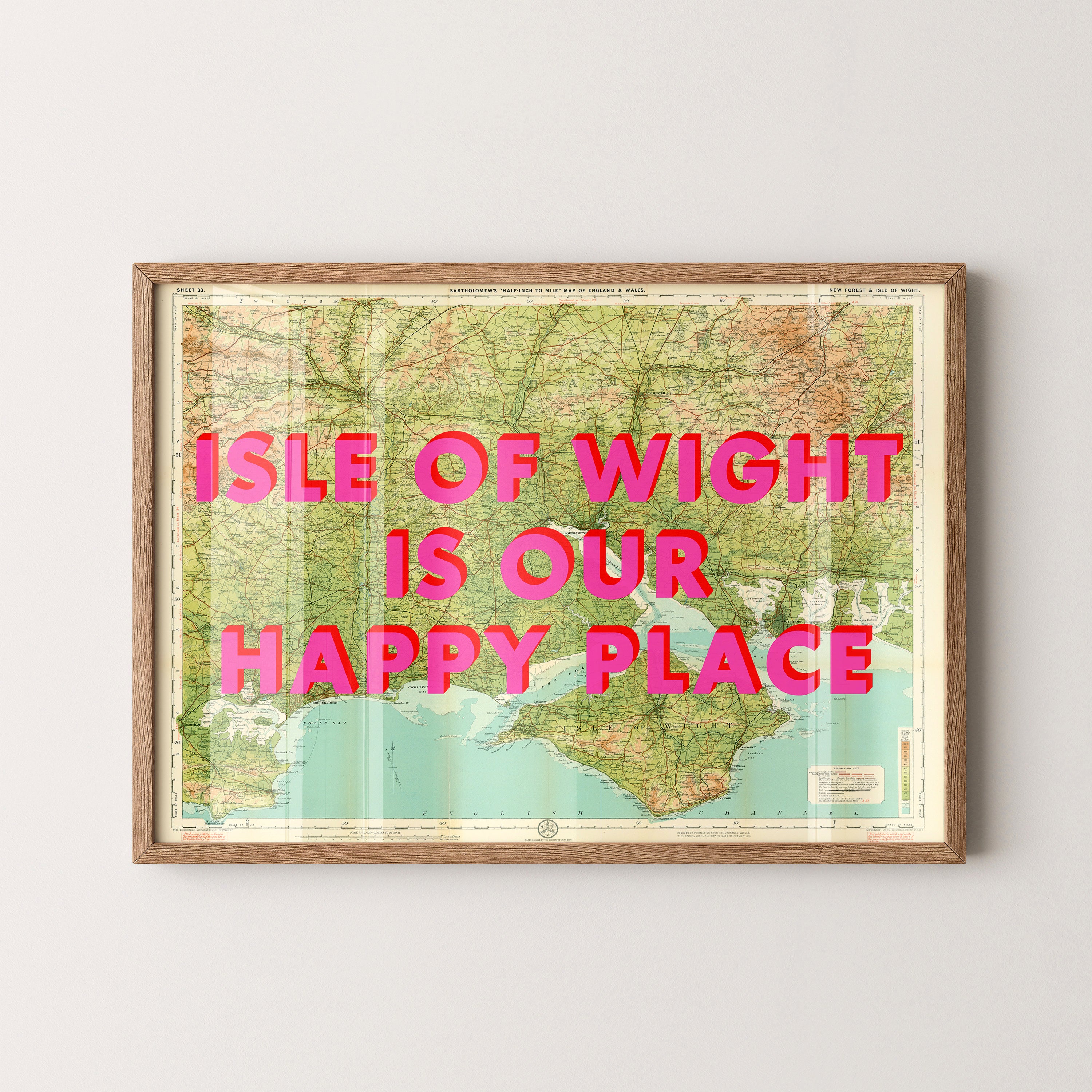 Isle Of Wight Pop Art Map Print (landscape)