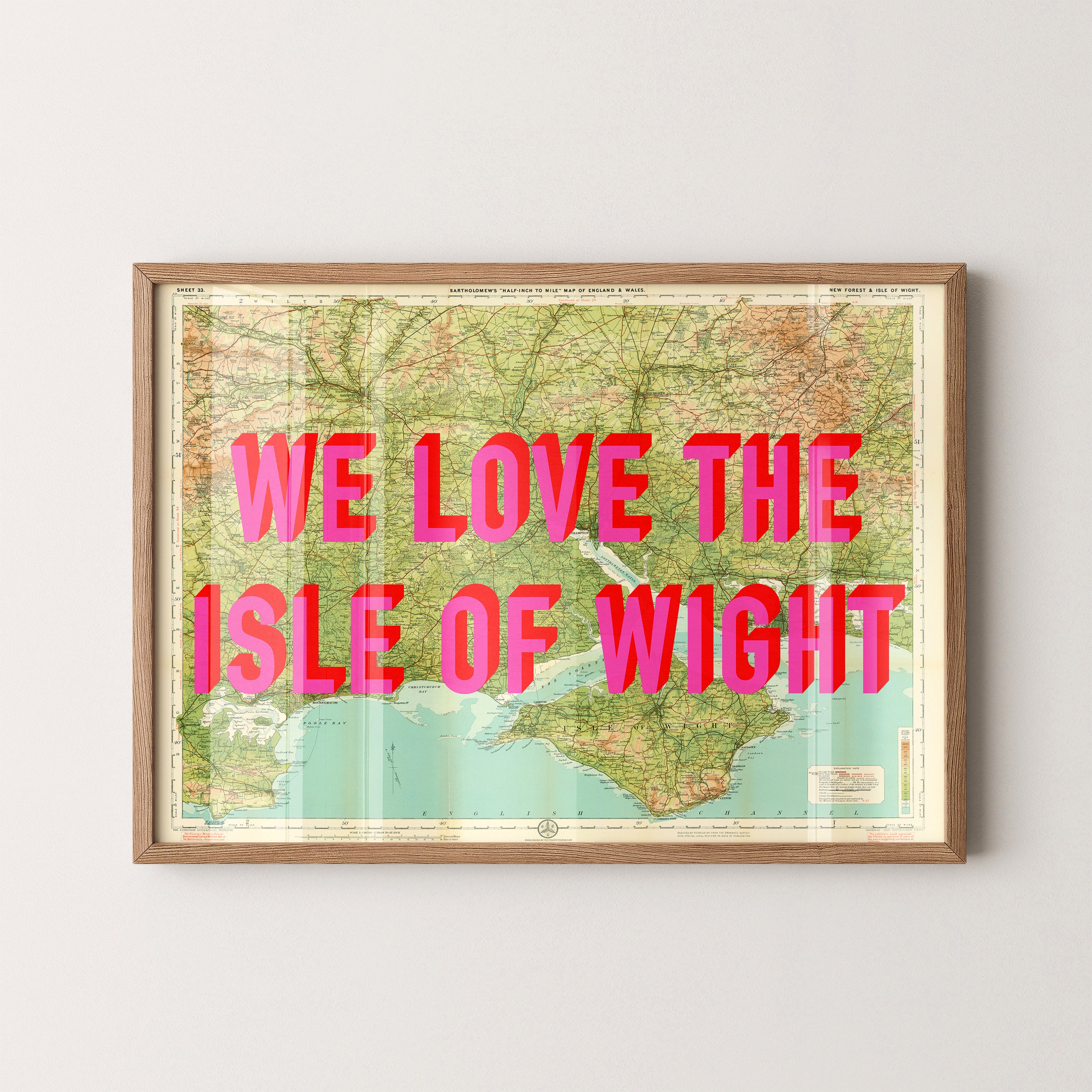 Isle Of Wight Pop Art Map Print (landscape)