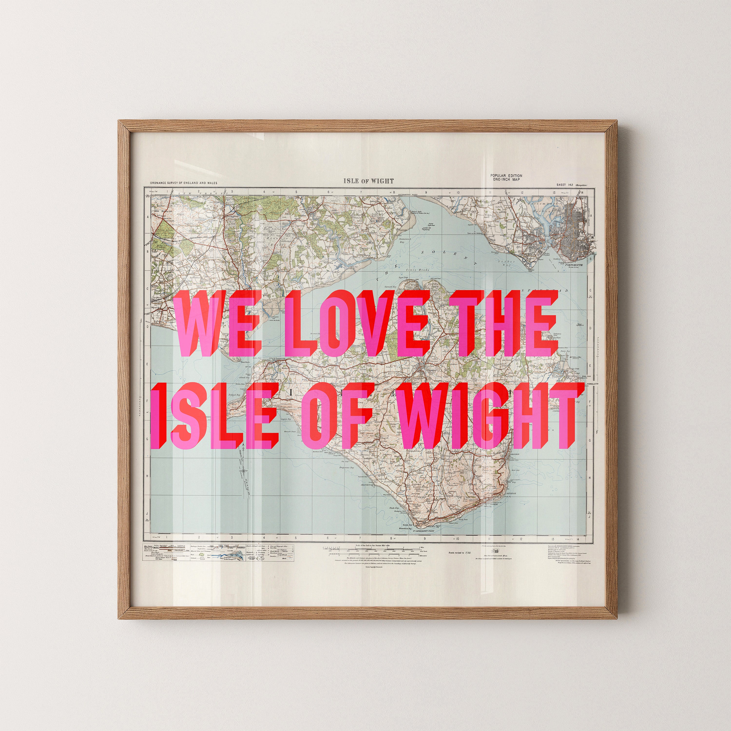 Isle Of Wight Pop Art Map Print (square)