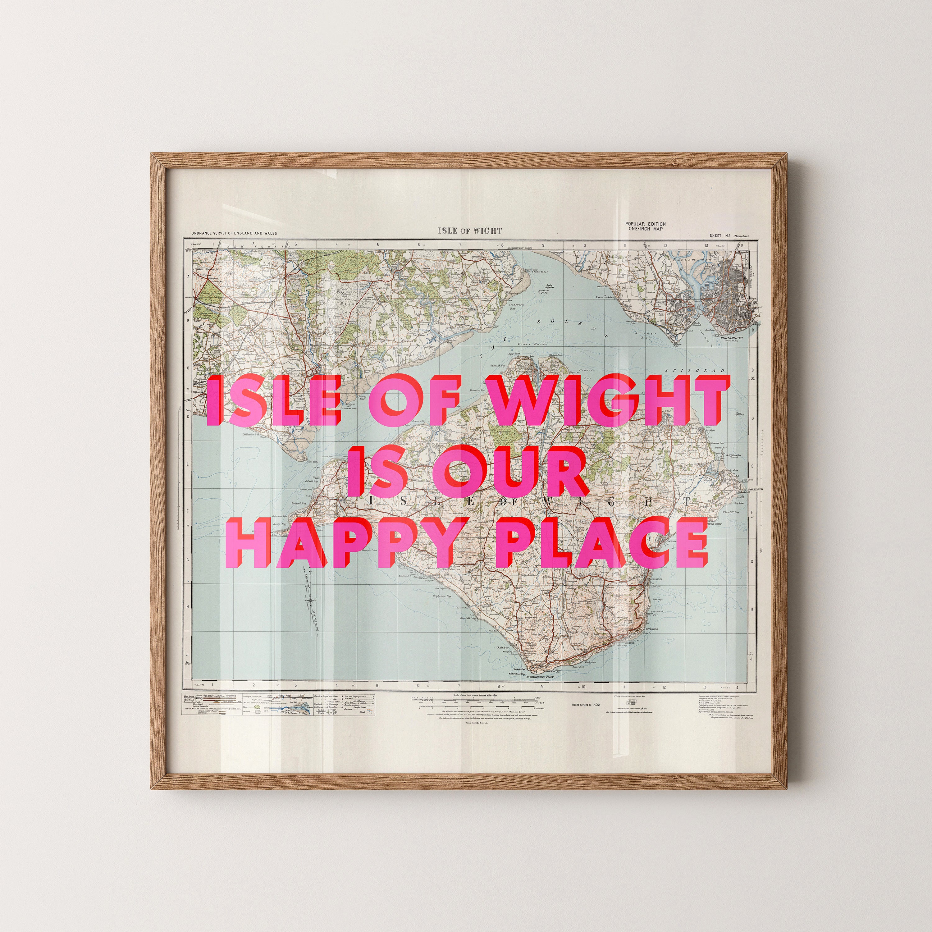 Isle Of Wight Pop Art Map Print (square)