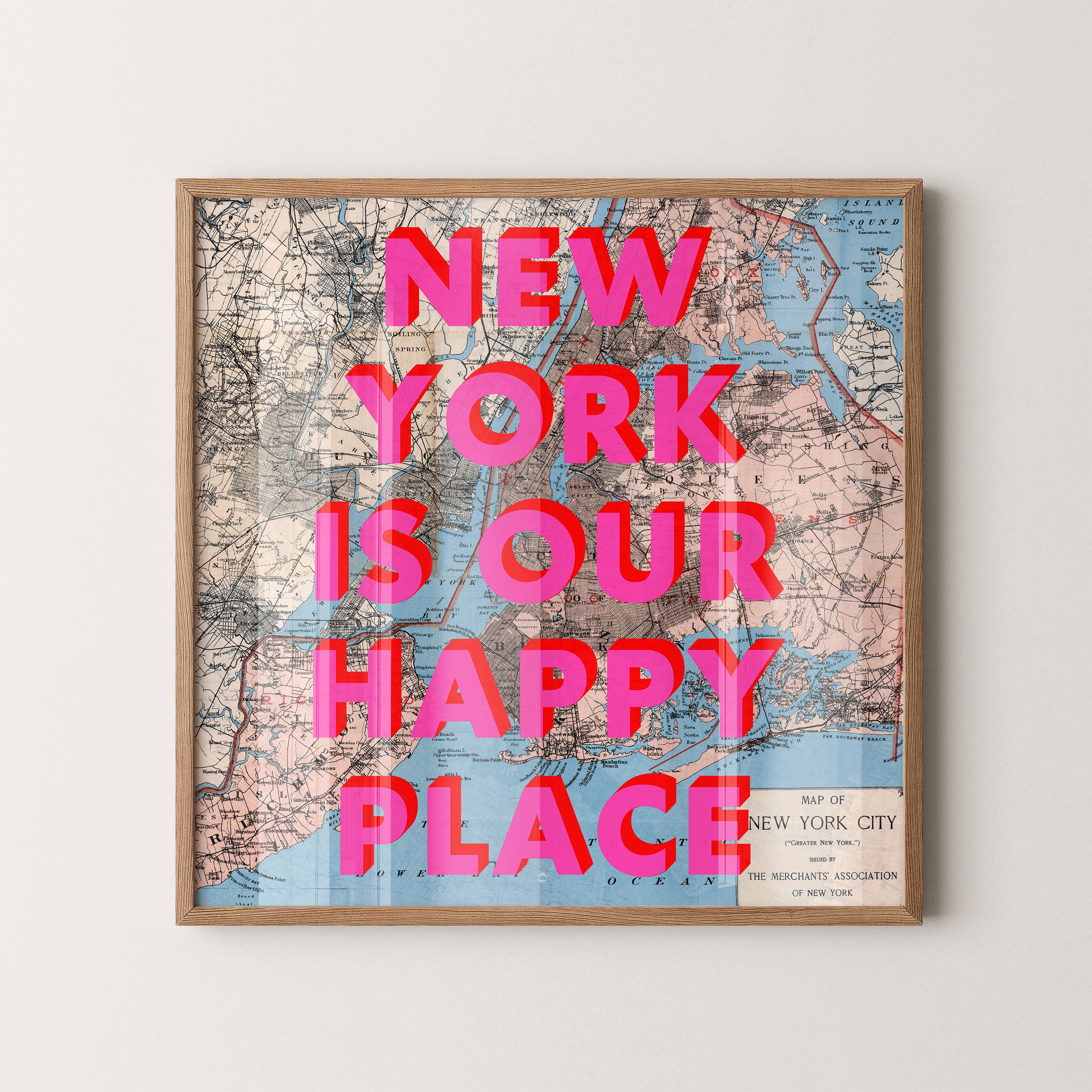 New York Pop Art Map Print (square)