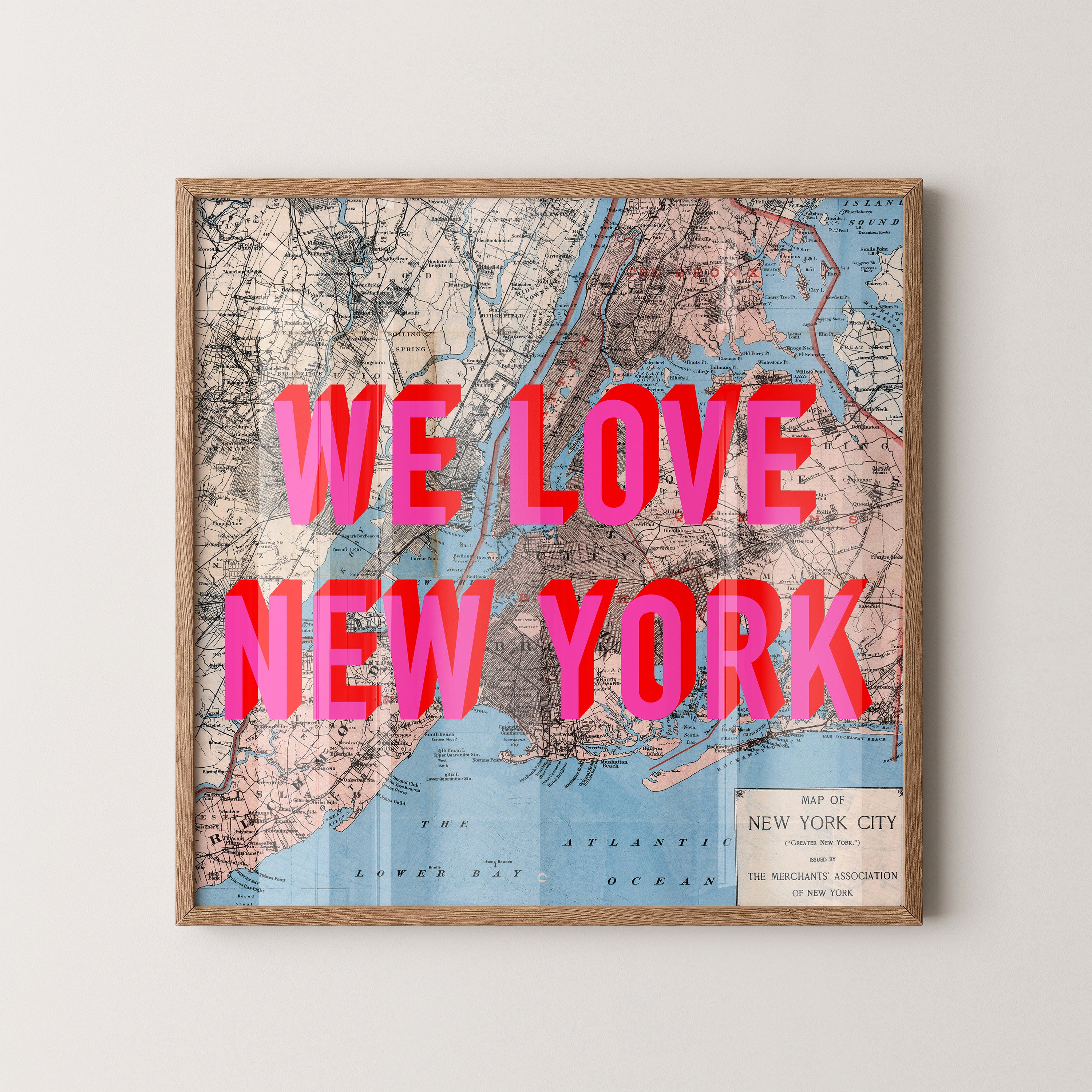 New York Pop Art Map Print (square)