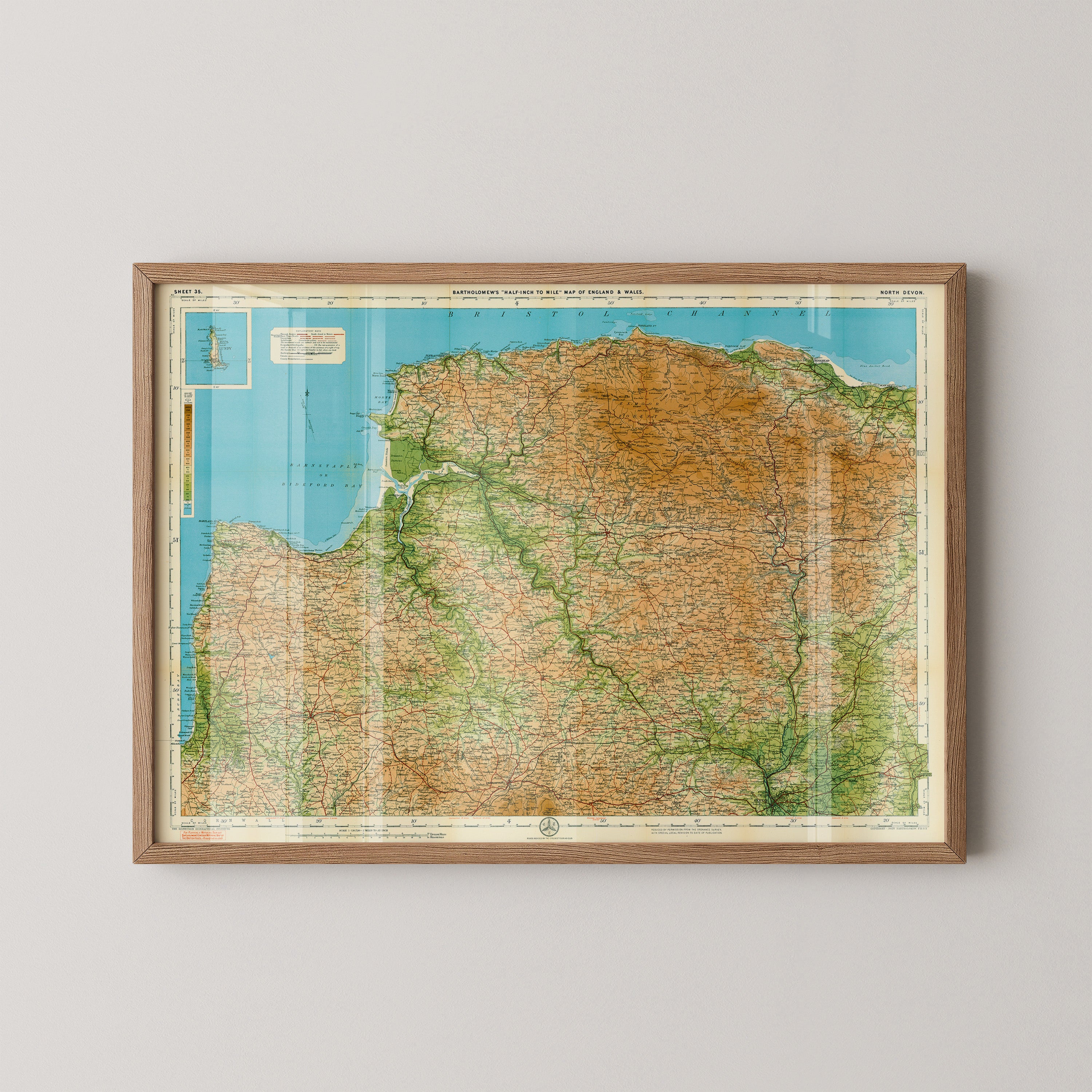 North Devon Pop Art Map Print (landscape)