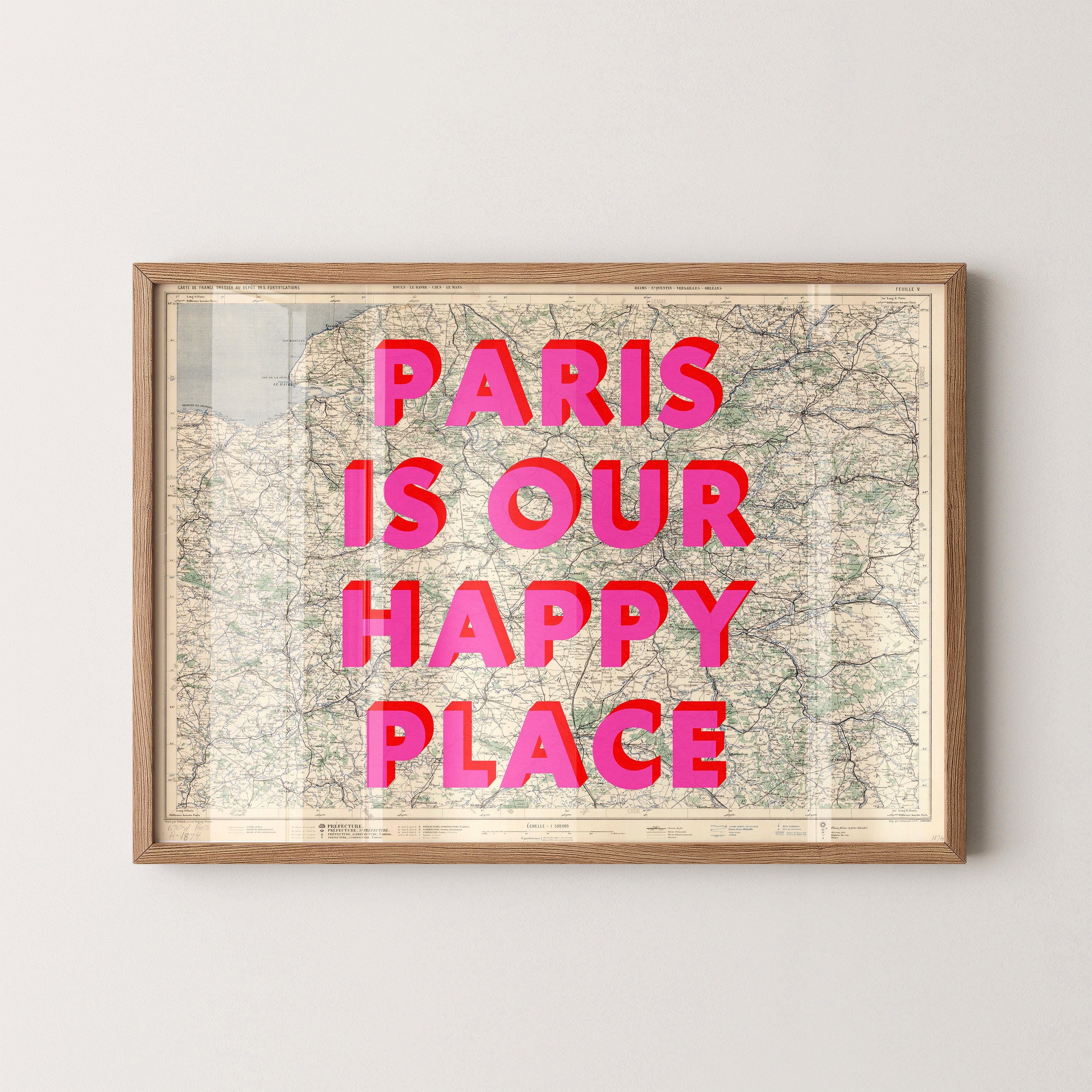 Paris Pop Art Map Print (landscape)
