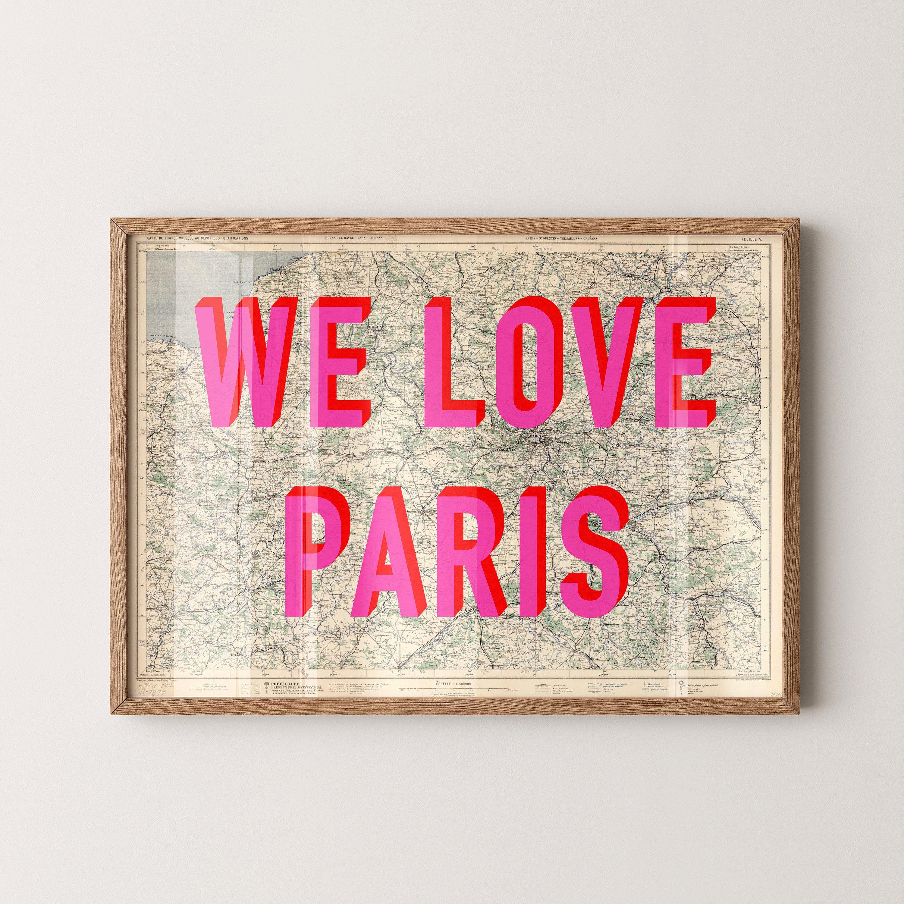 Paris Pop Art Map Print (landscape)