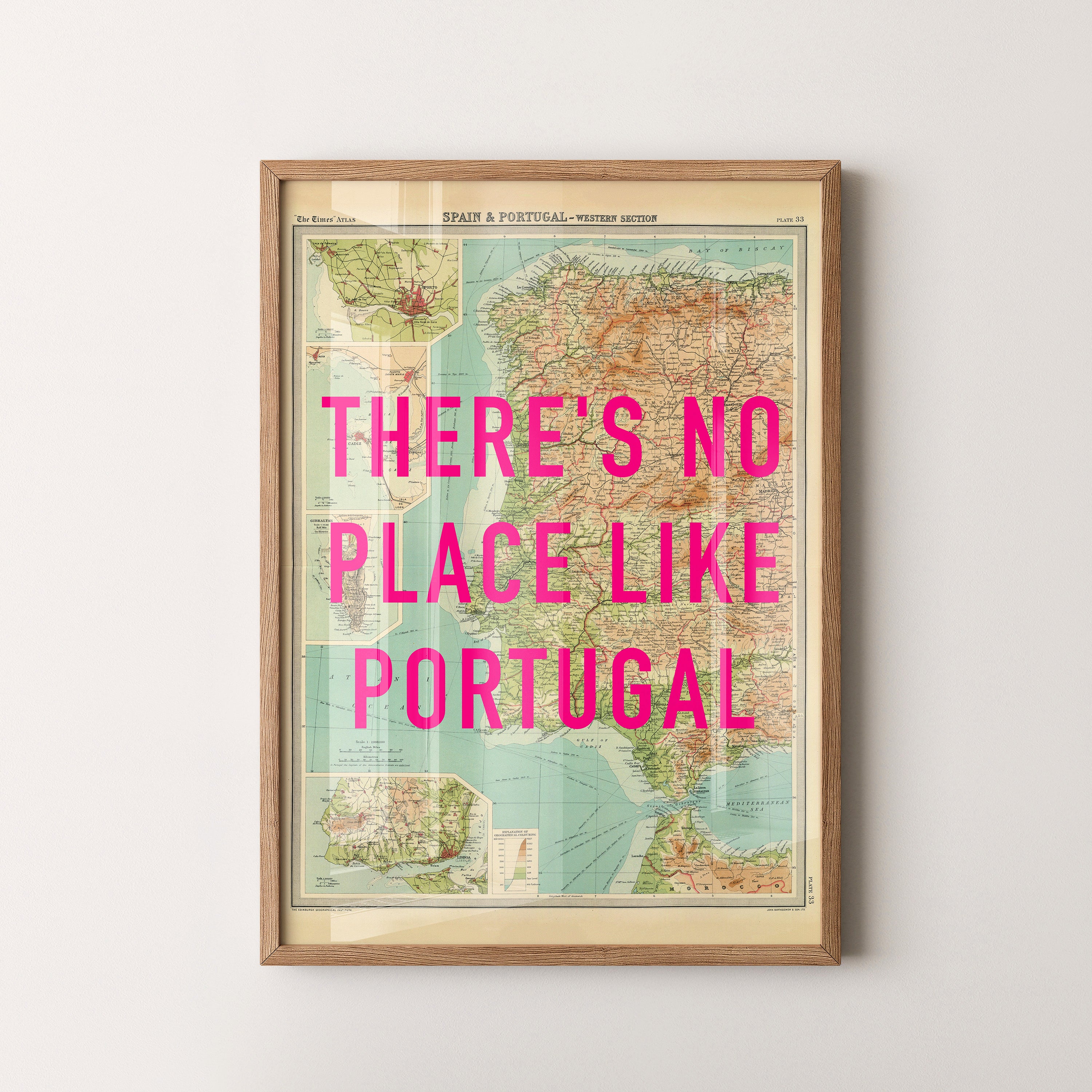 Portugal Pop Art Map Print (portrait)