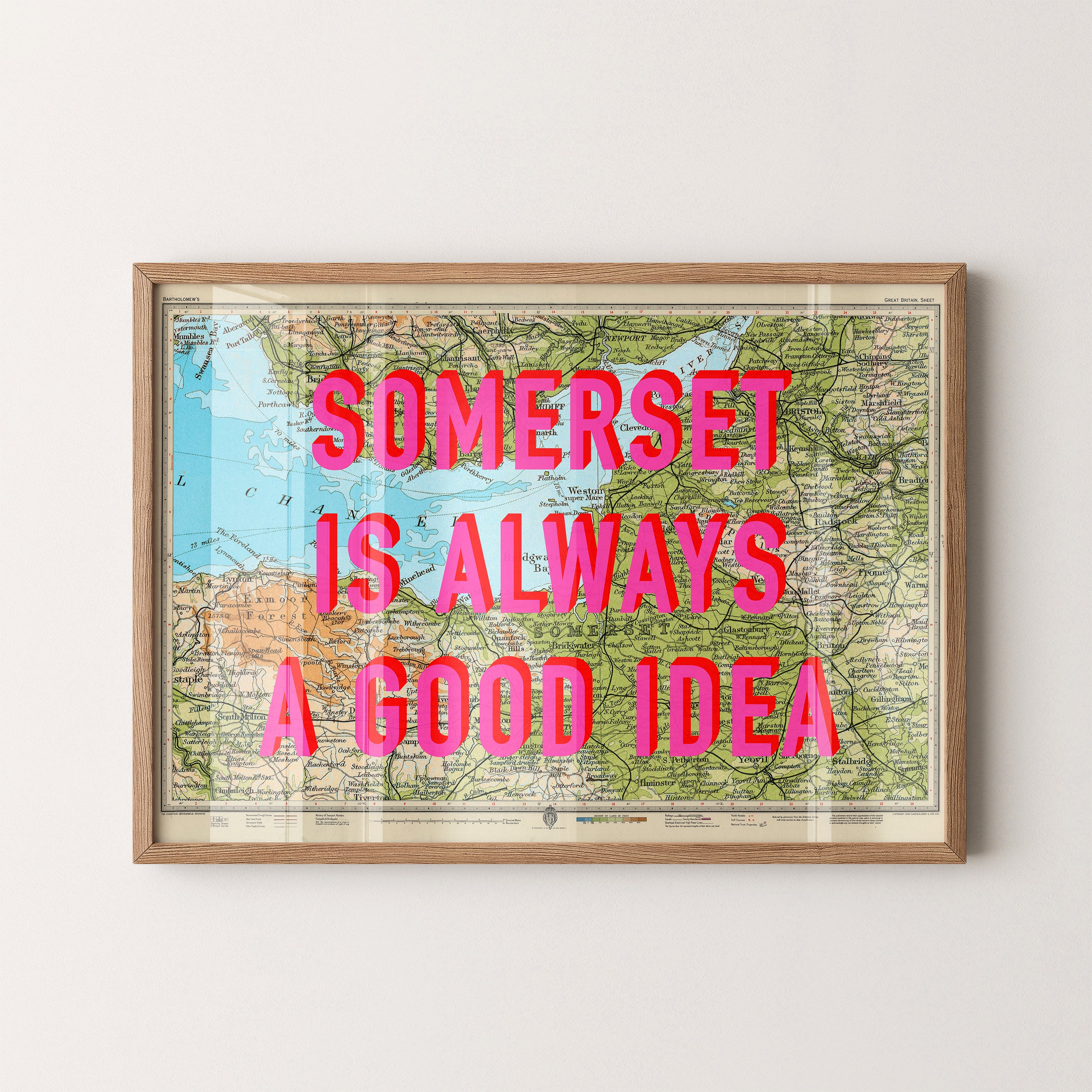 Somerset Pop Art Map Print (landscape)