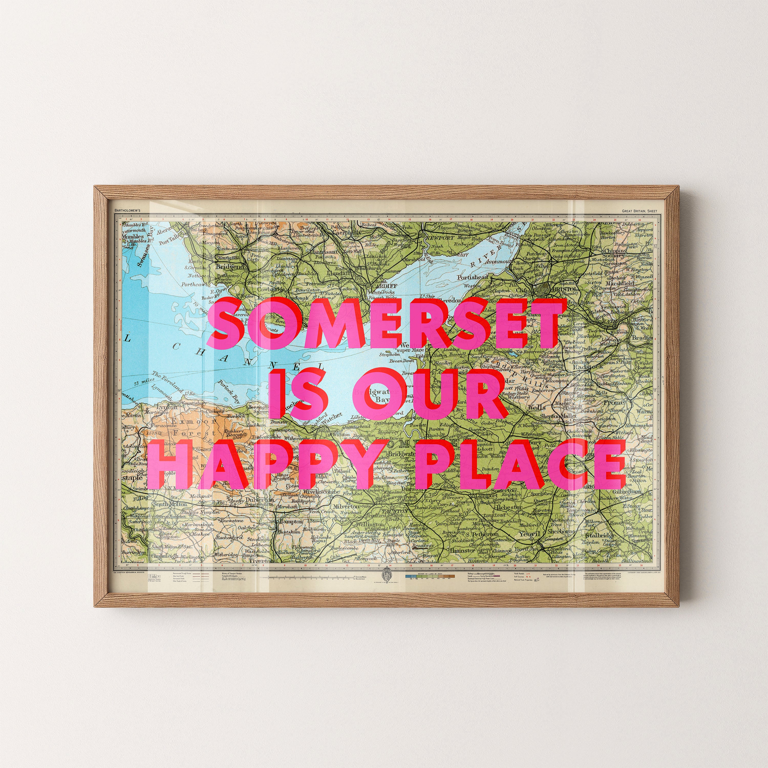 Somerset Pop Art Map Print (landscape)