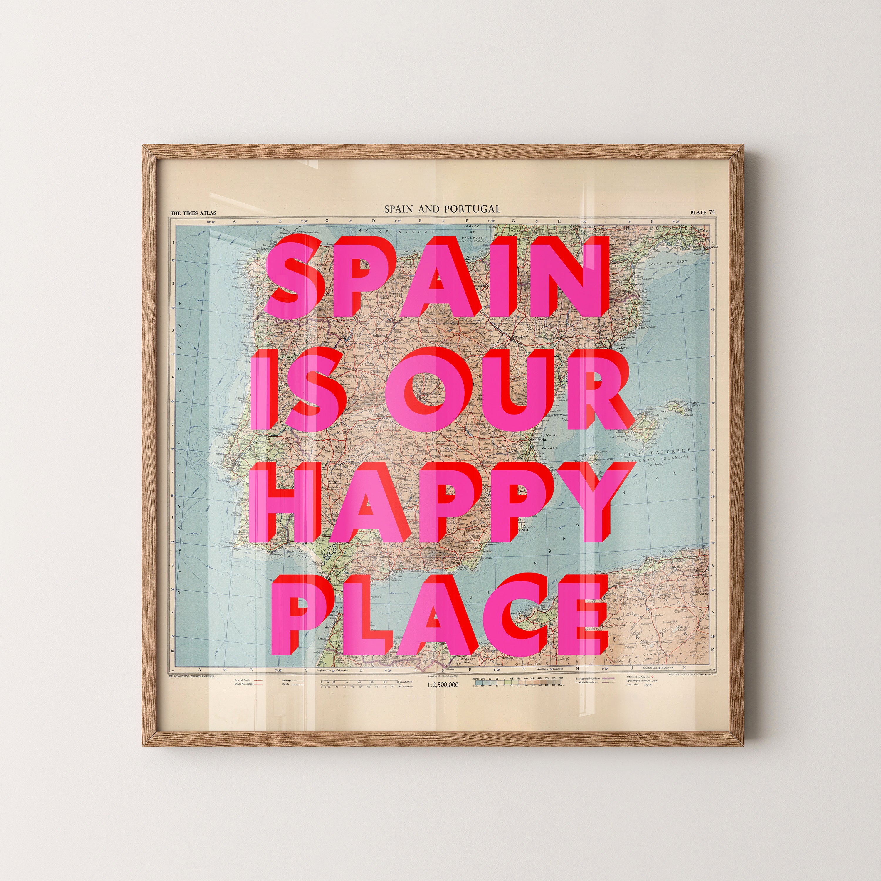 Spain Pop Art Map Print (square)
