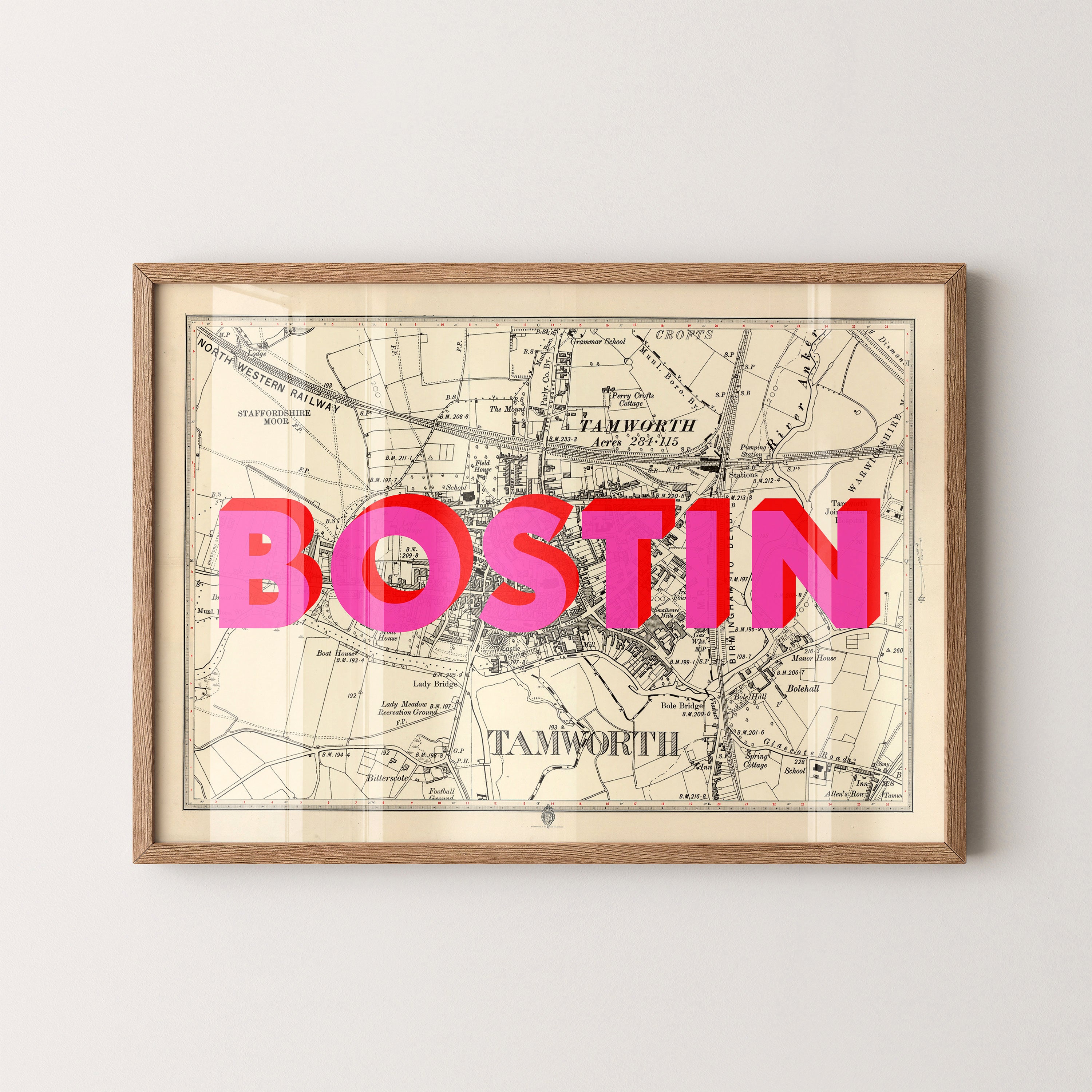 Tamworth Pop Art Map Print (landscape)