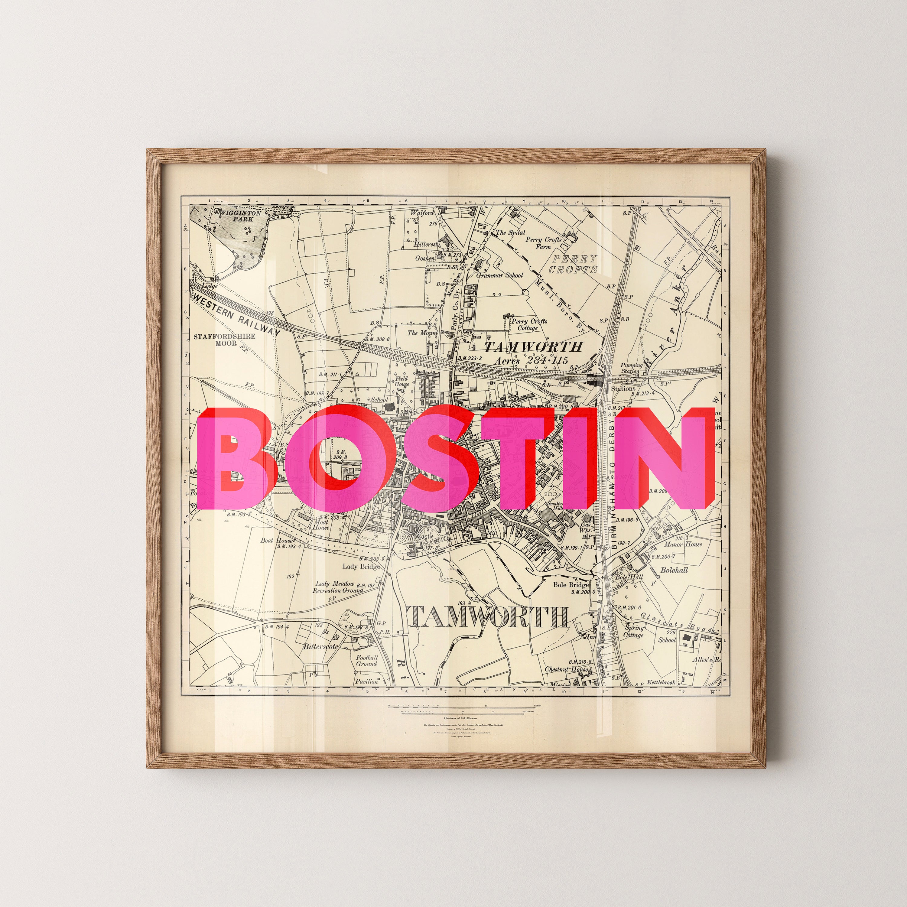 Tamworth Pop Art Map Print (square)