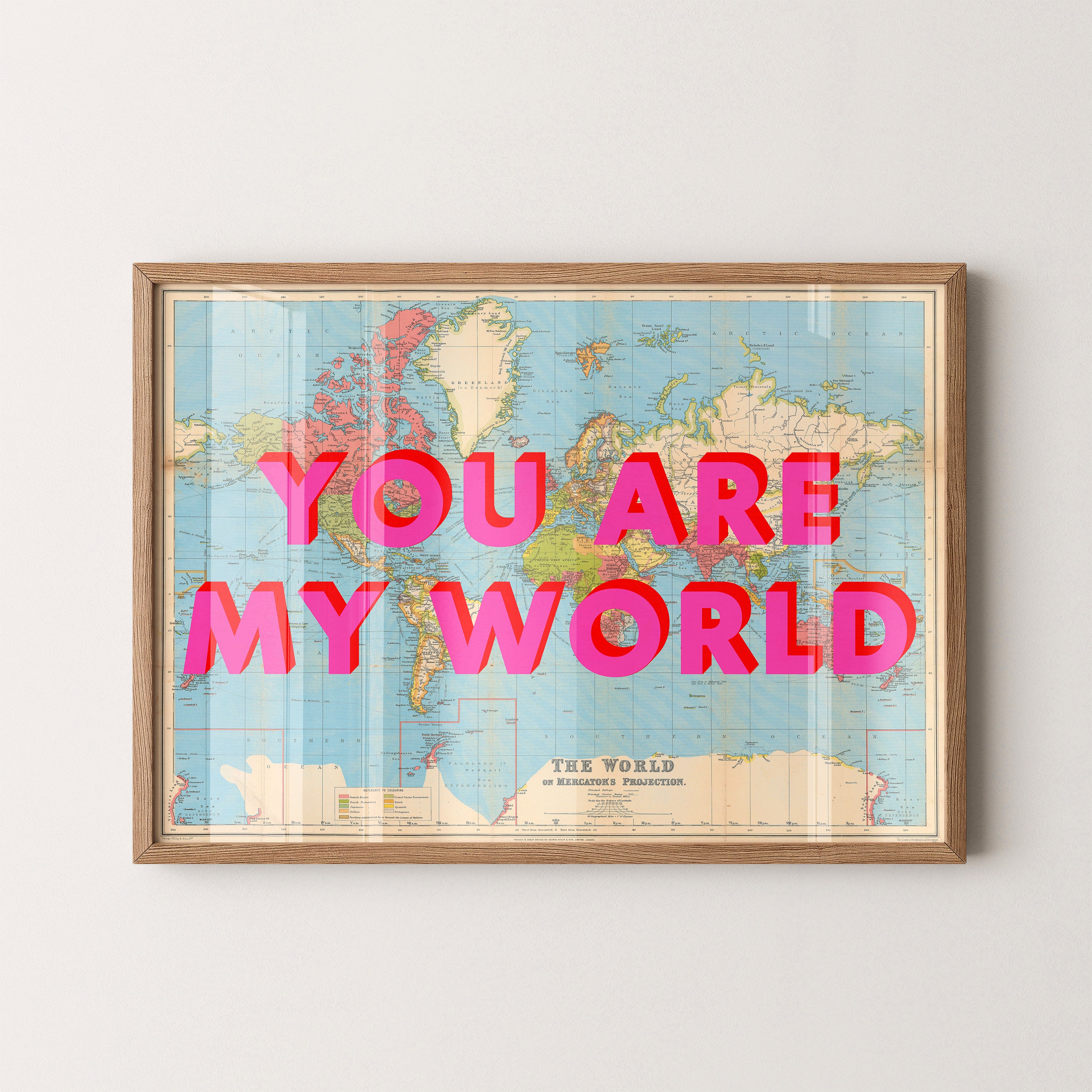 World Pop Art Map Print (landscape)