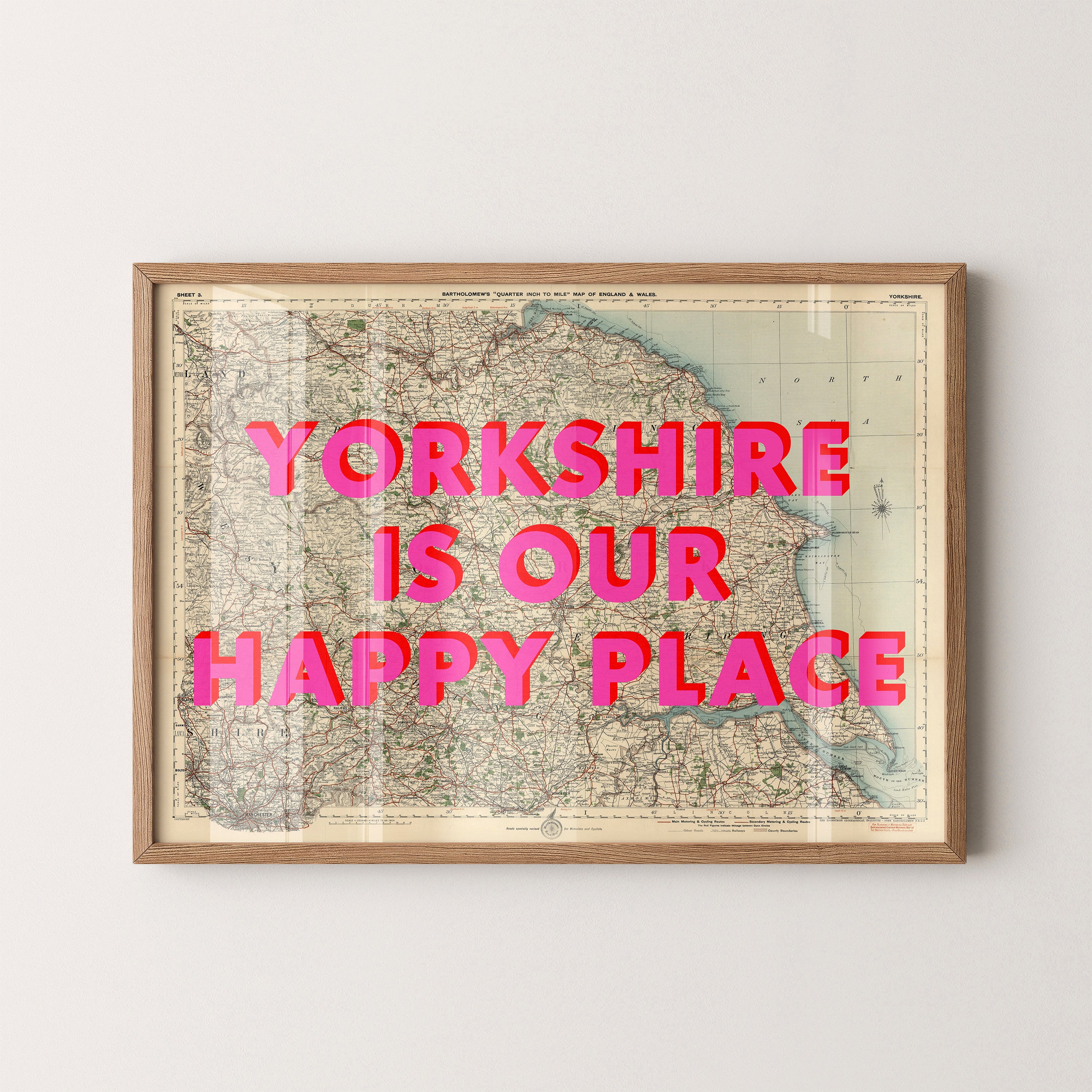 Yorkshire Pop Art Map Print (landscape)
