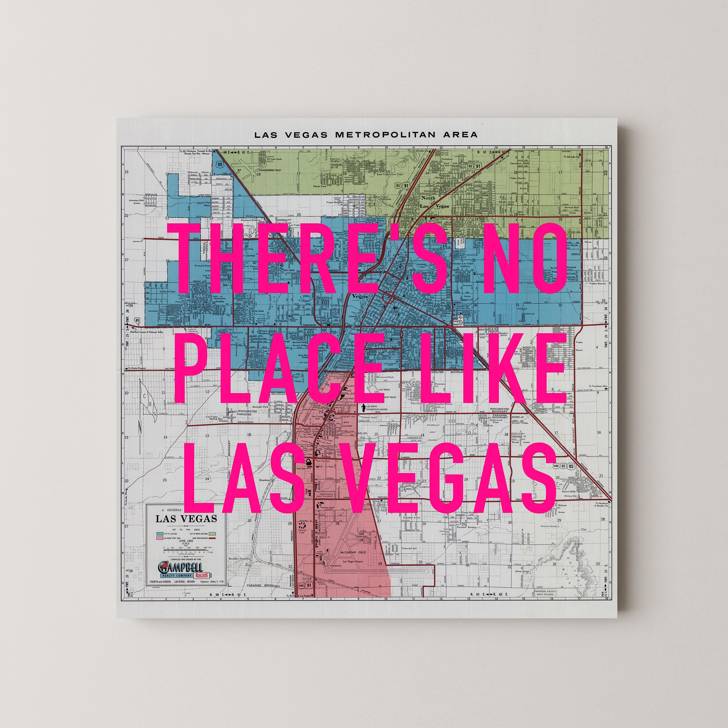 Las Vegas Pop Art Map Print (square)