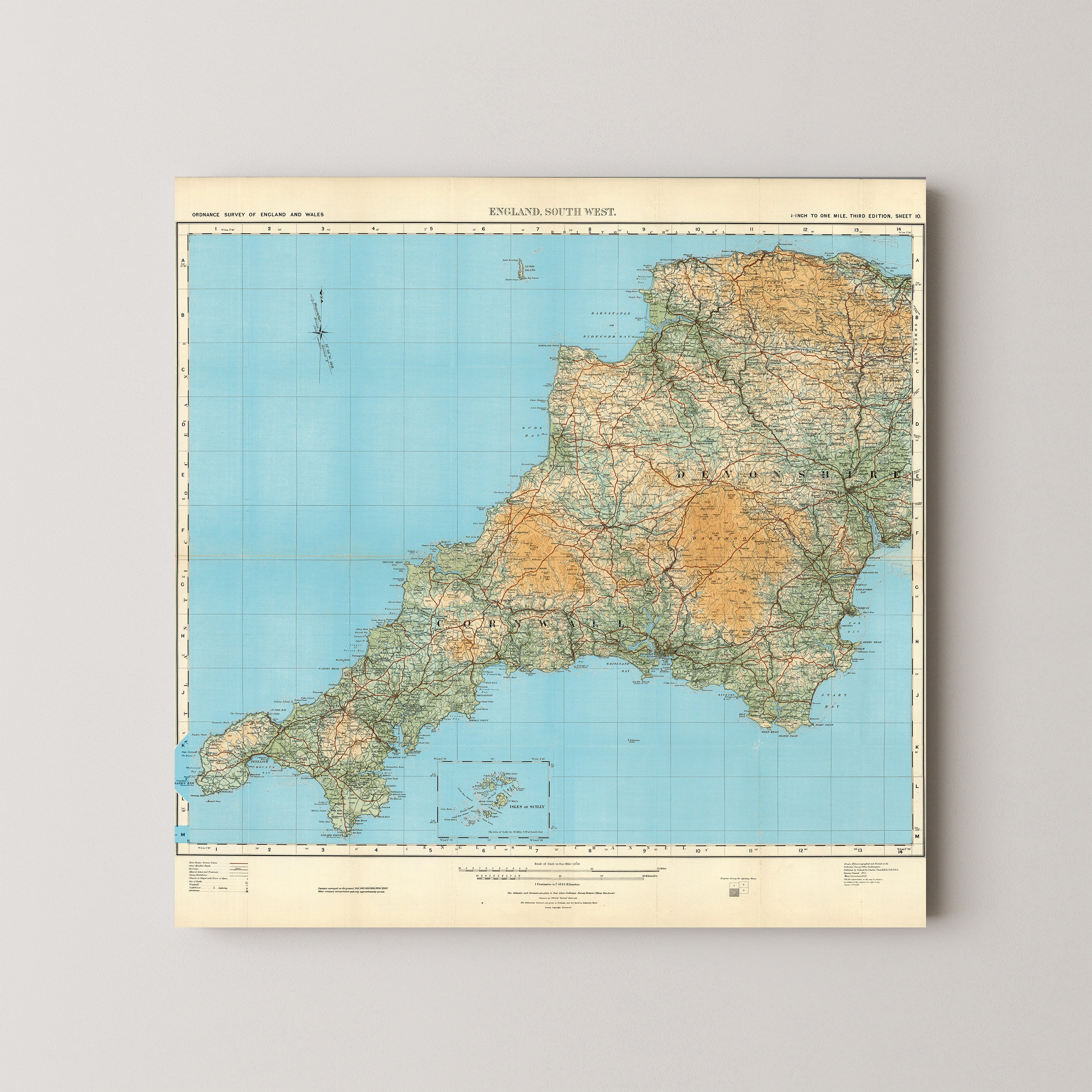 Cornwall Pop Art Map Print (square)