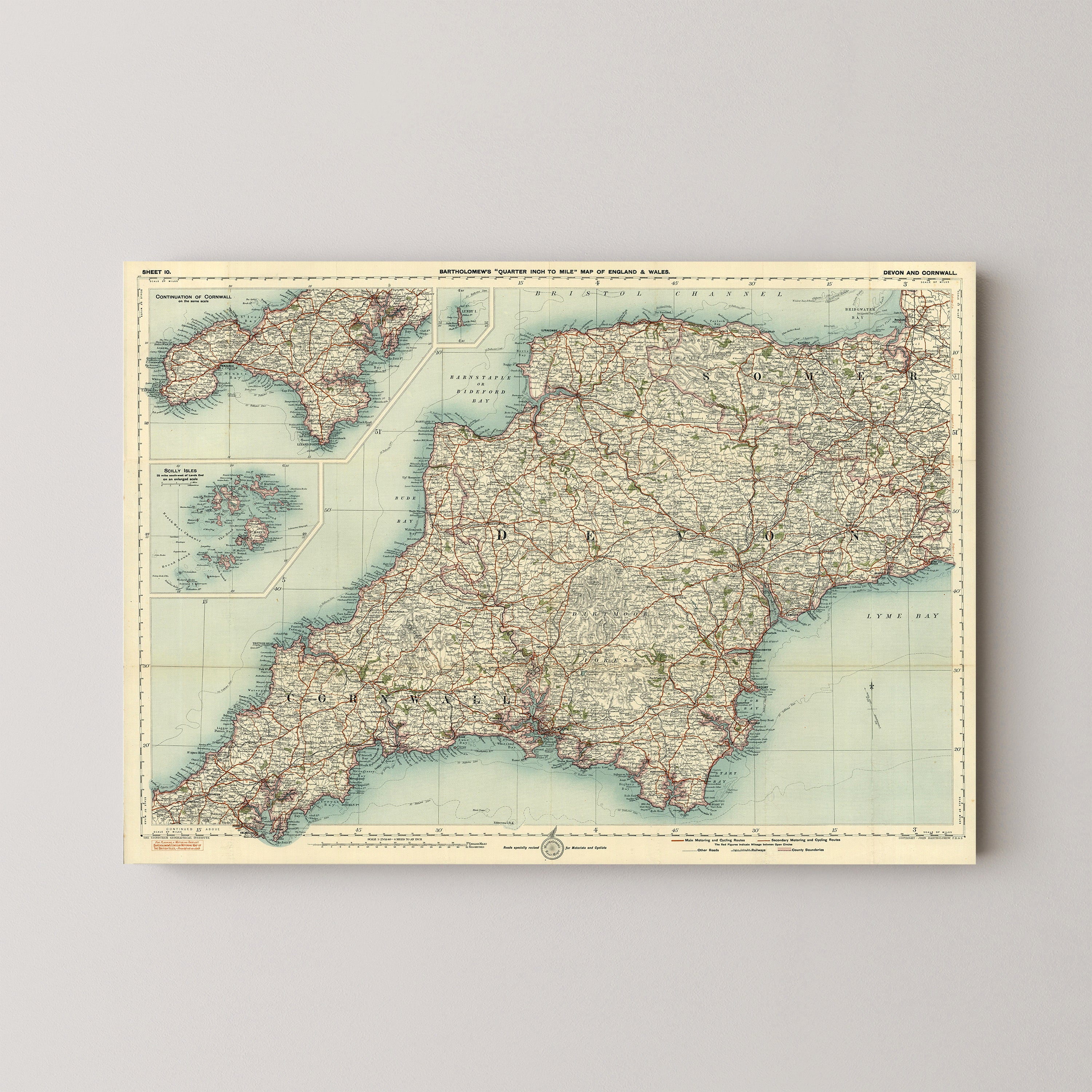 Devon Pop Art Map Print (landscape)