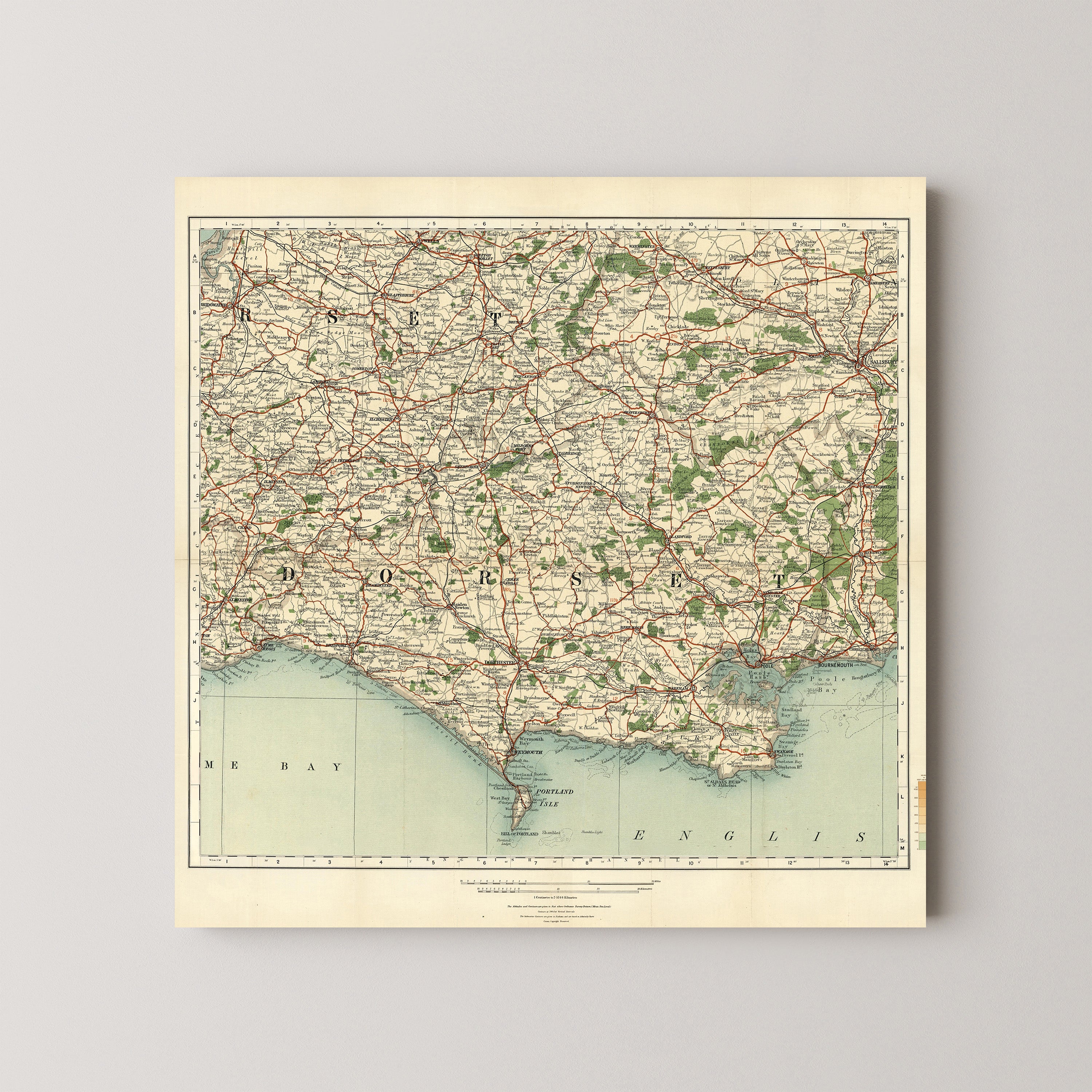 Dorset Pop Art Map Print (square)