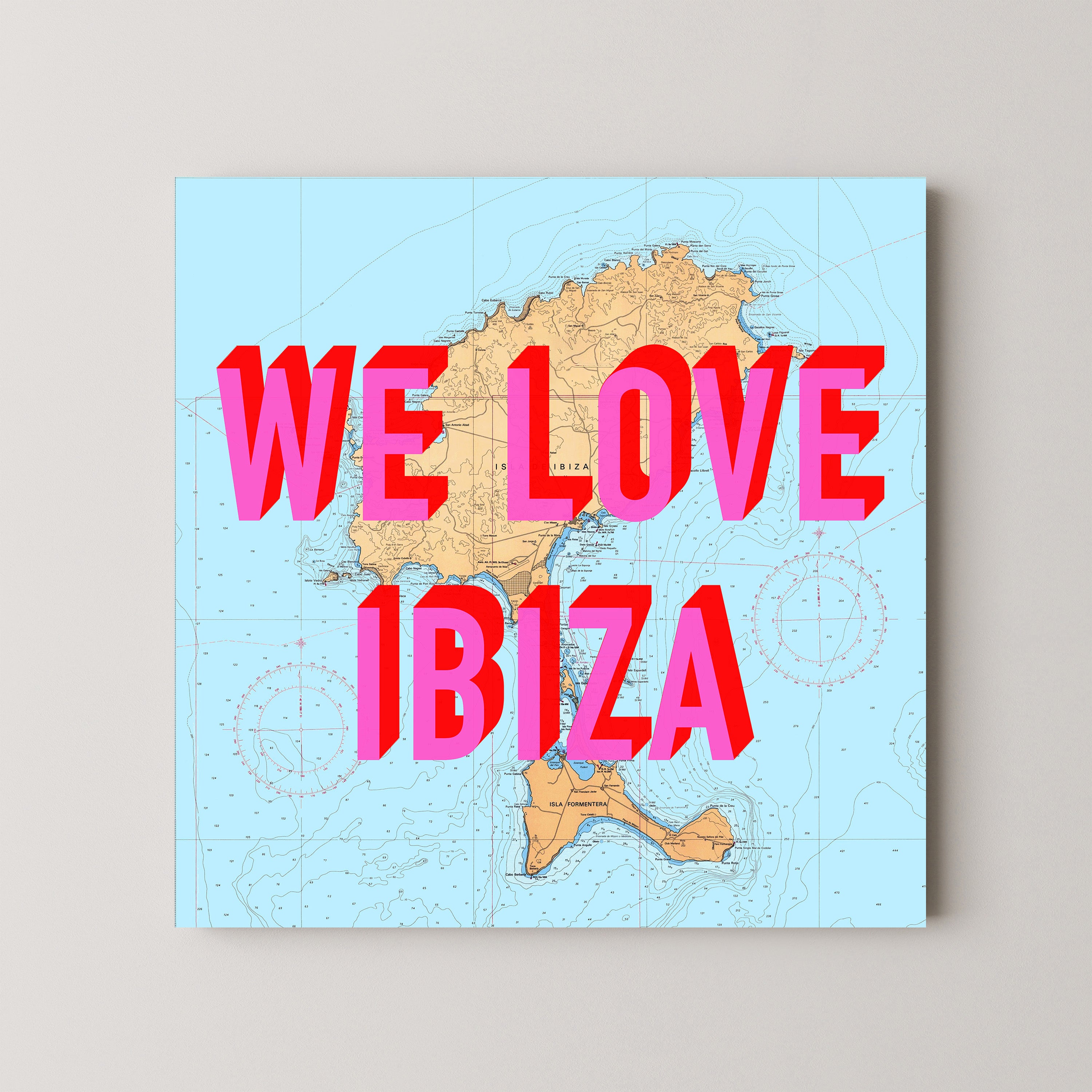 Ibiza Pop Art Map Print (square)