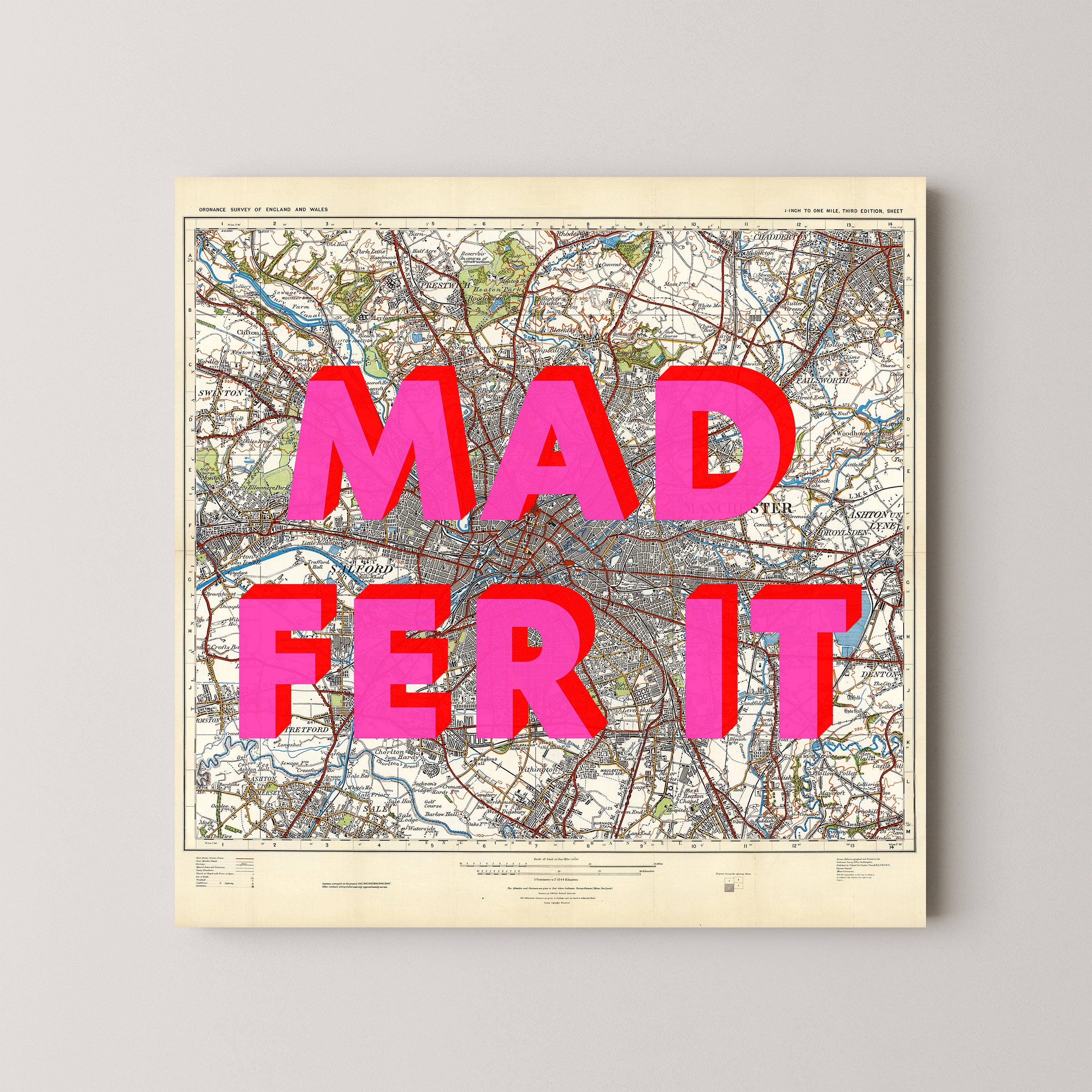 Manchester Pop Art Map Print (square)