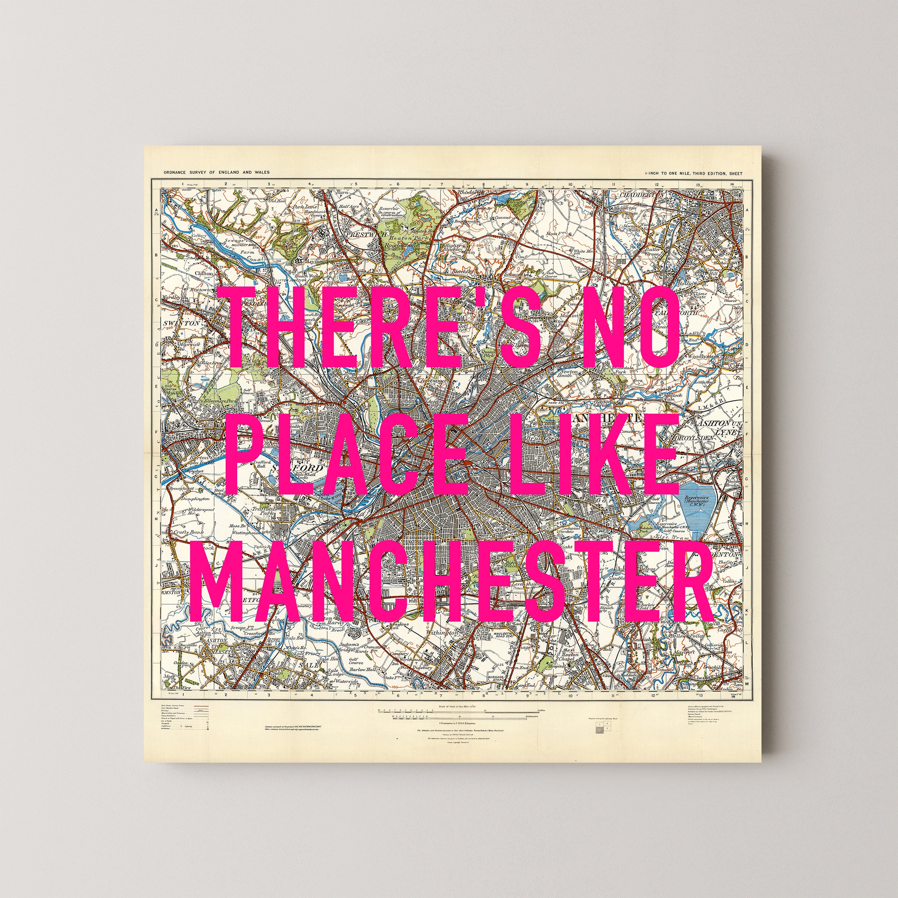 Manchester Pop Art Map Print (square)