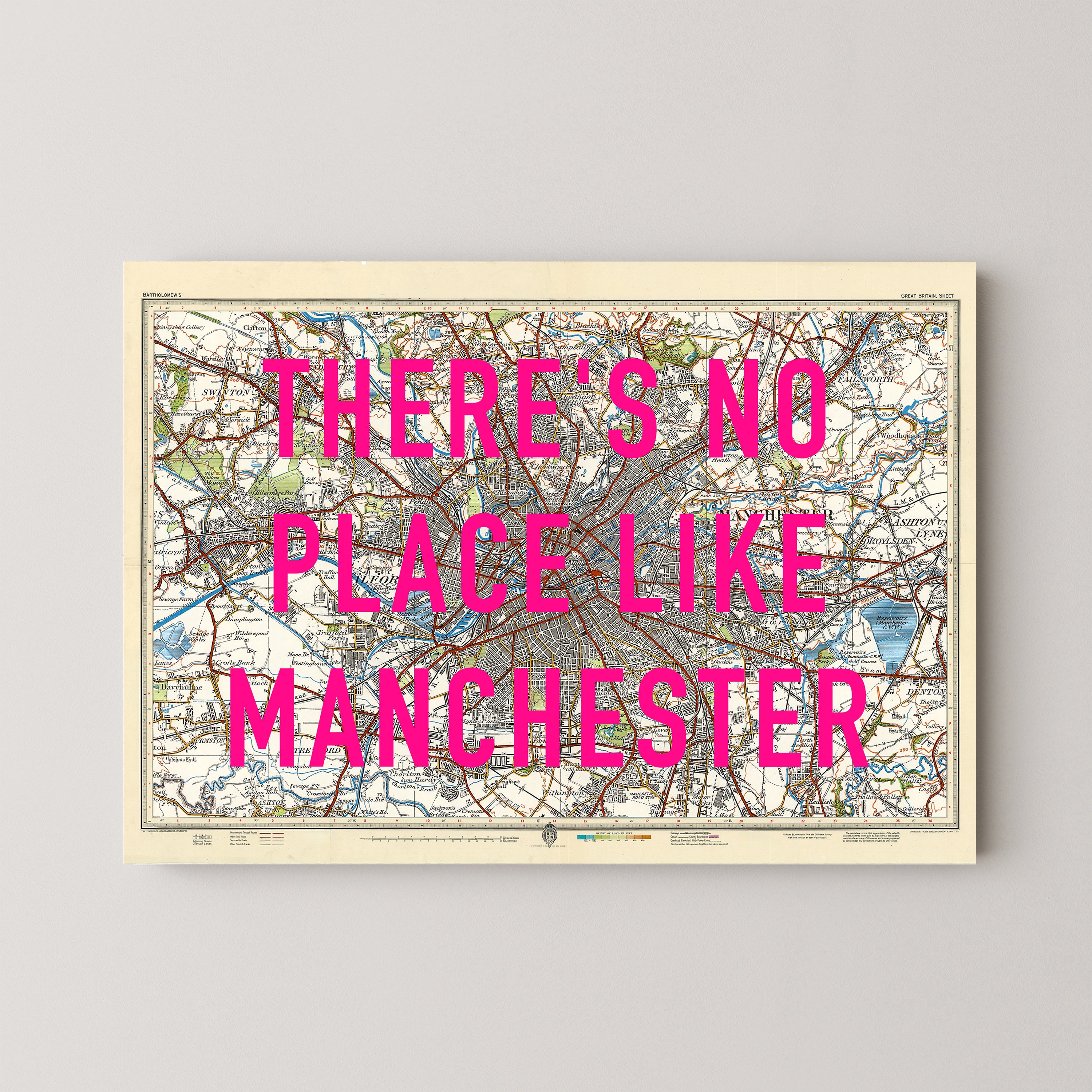 Manchester Pop Art Map Print (landscape)