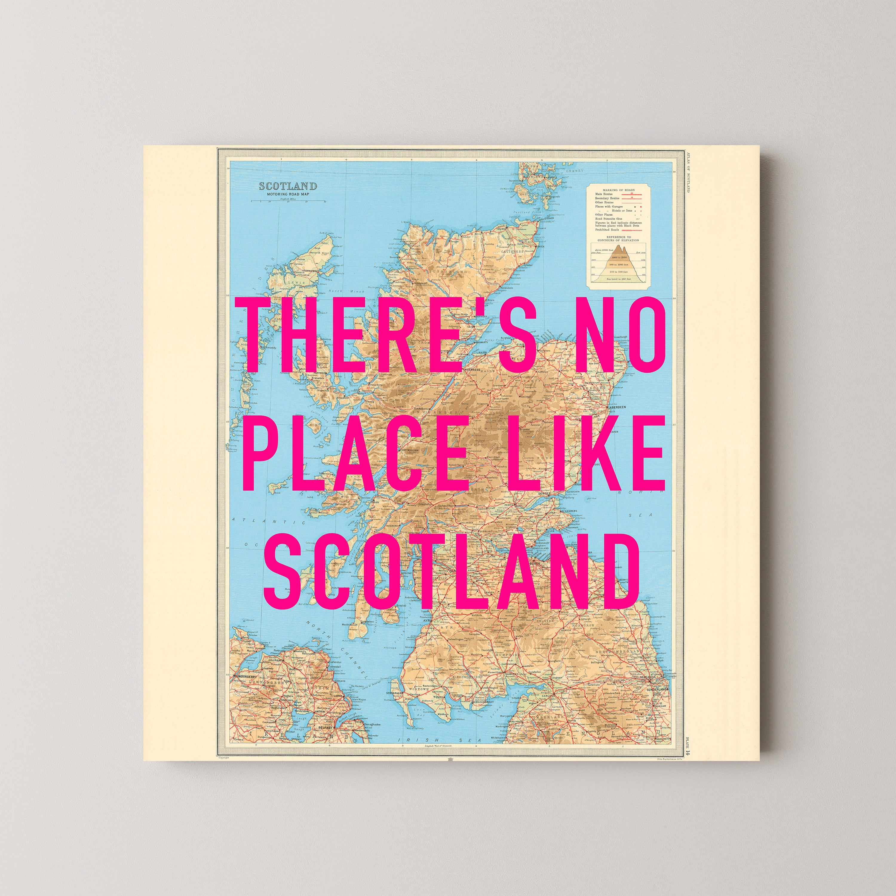 Scotland Pop Art Map Print (square)