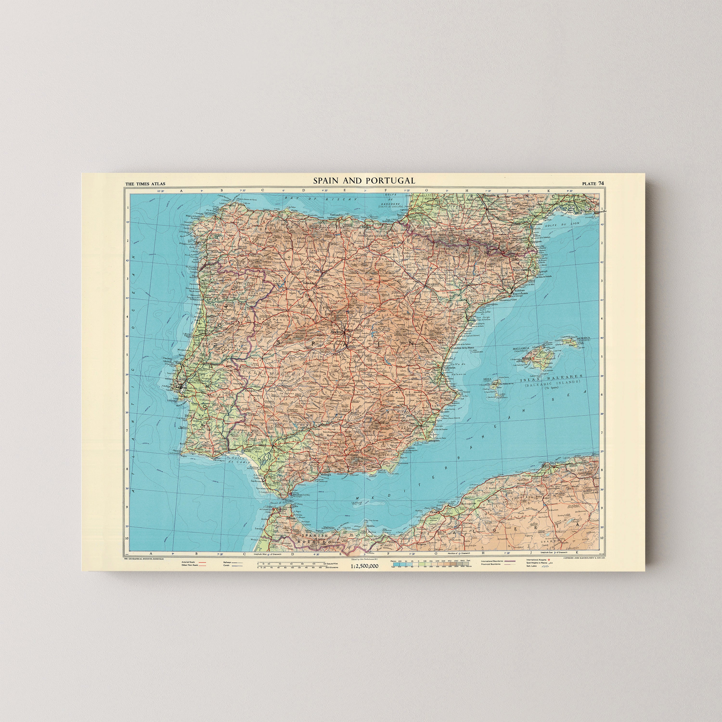 Spain Pop Art Map Print (landscape)