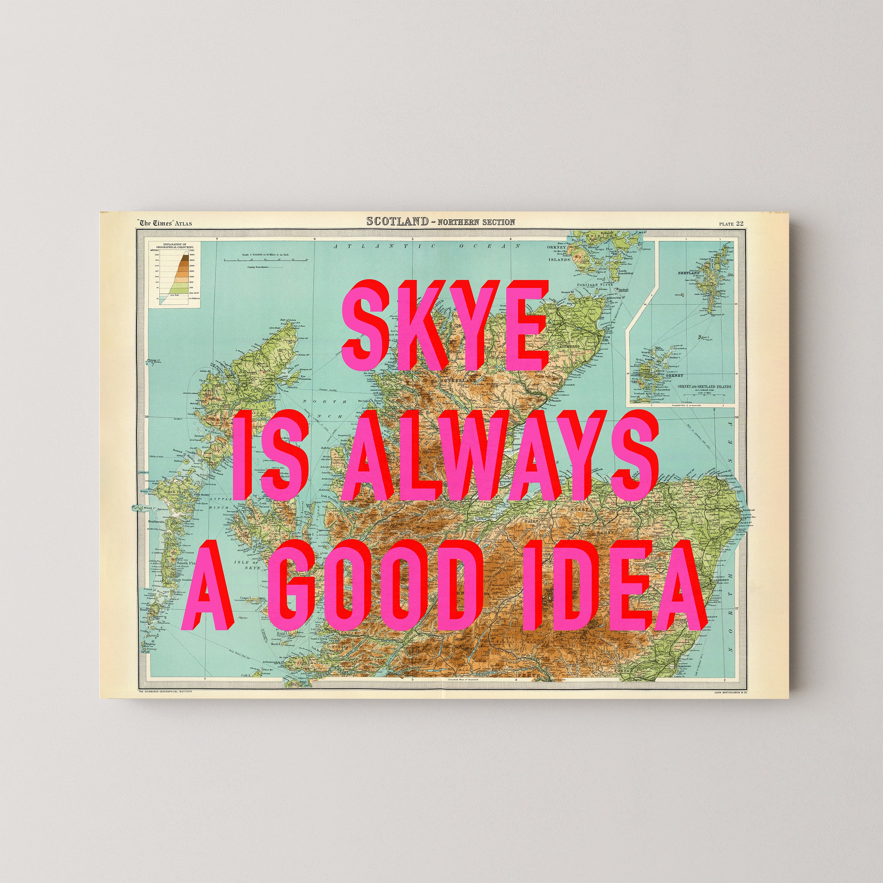 Isle of Skye Pop Art Map Print (landscape)